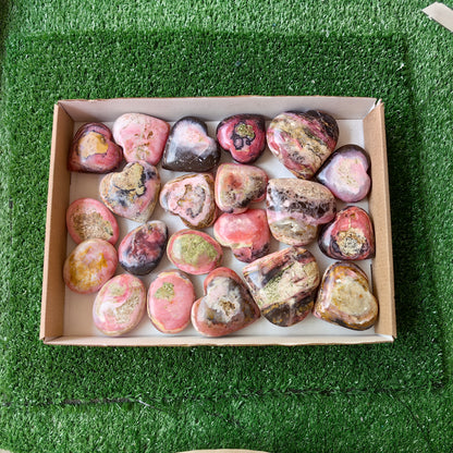 20 pc peruvian strawberry pink opal hearts & palms