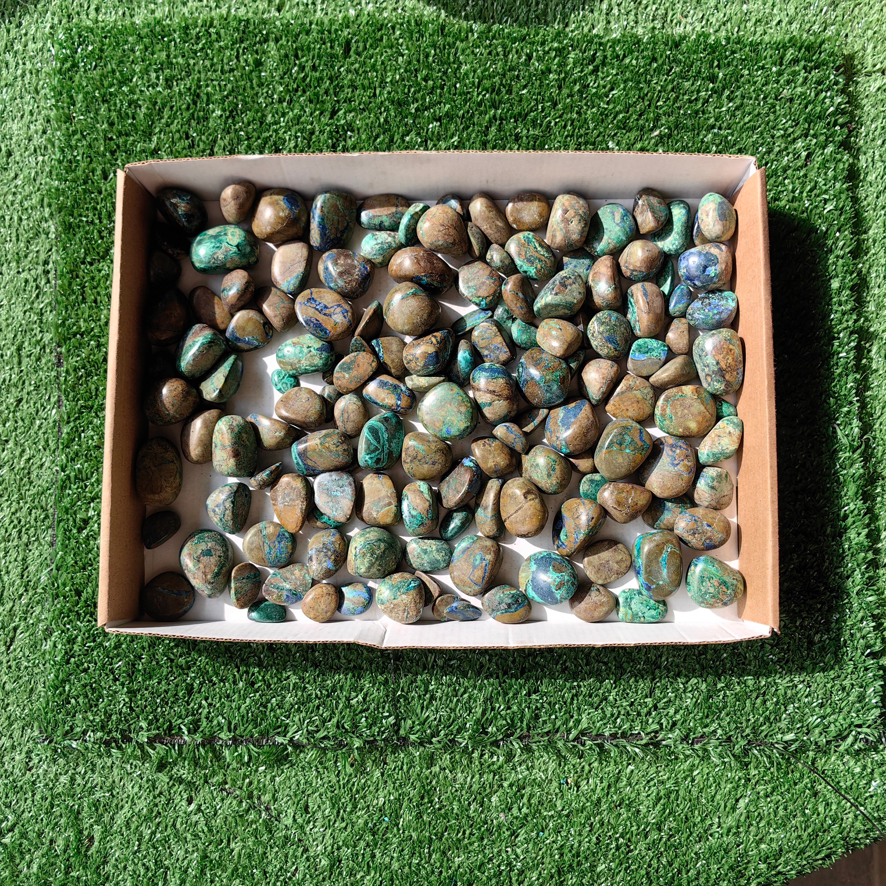 1.5 kg tumbled azurite malachite