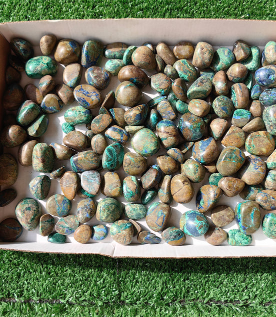 1.5 kg tumbled azurite malachite