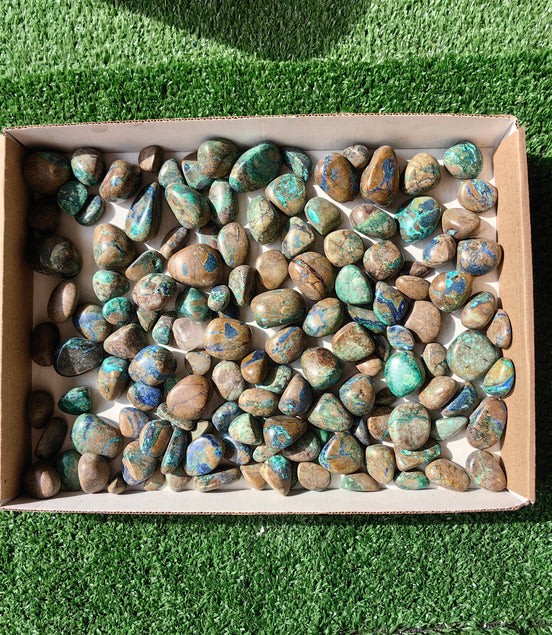 1.5 kg tumbled azurite malachite