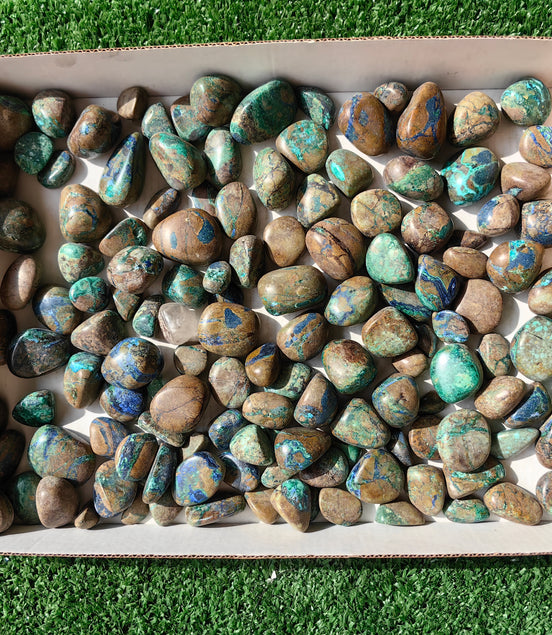 1.5 kg tumbled azurite malachite