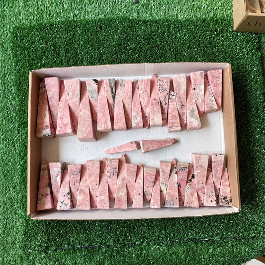 43 pc pink rhodonite towers