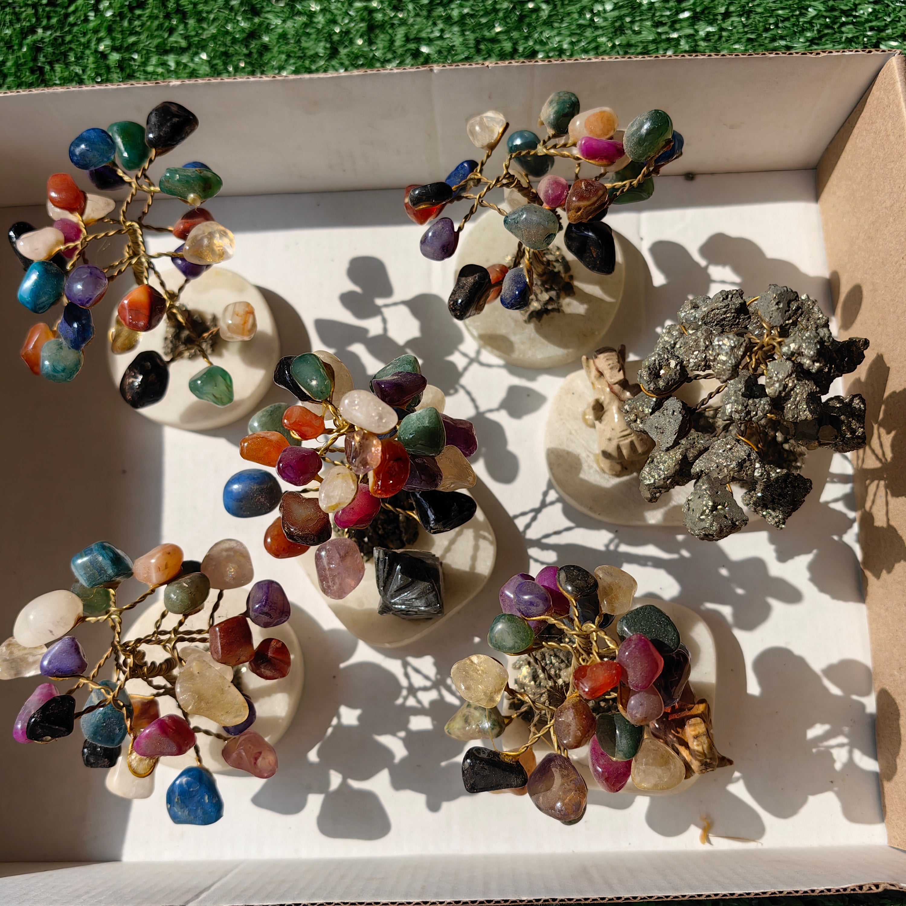 6 pc trees gemstone