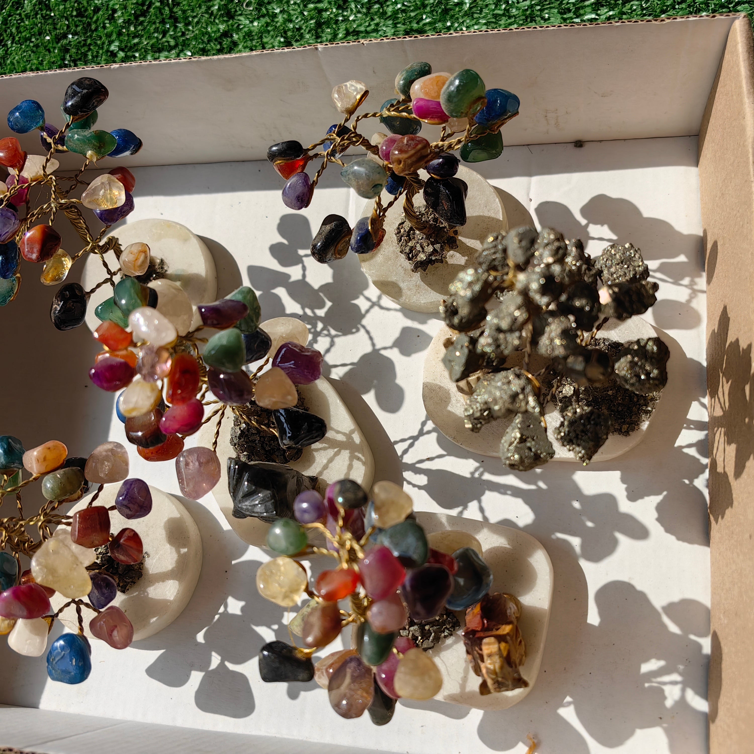 6 pc trees gemstone