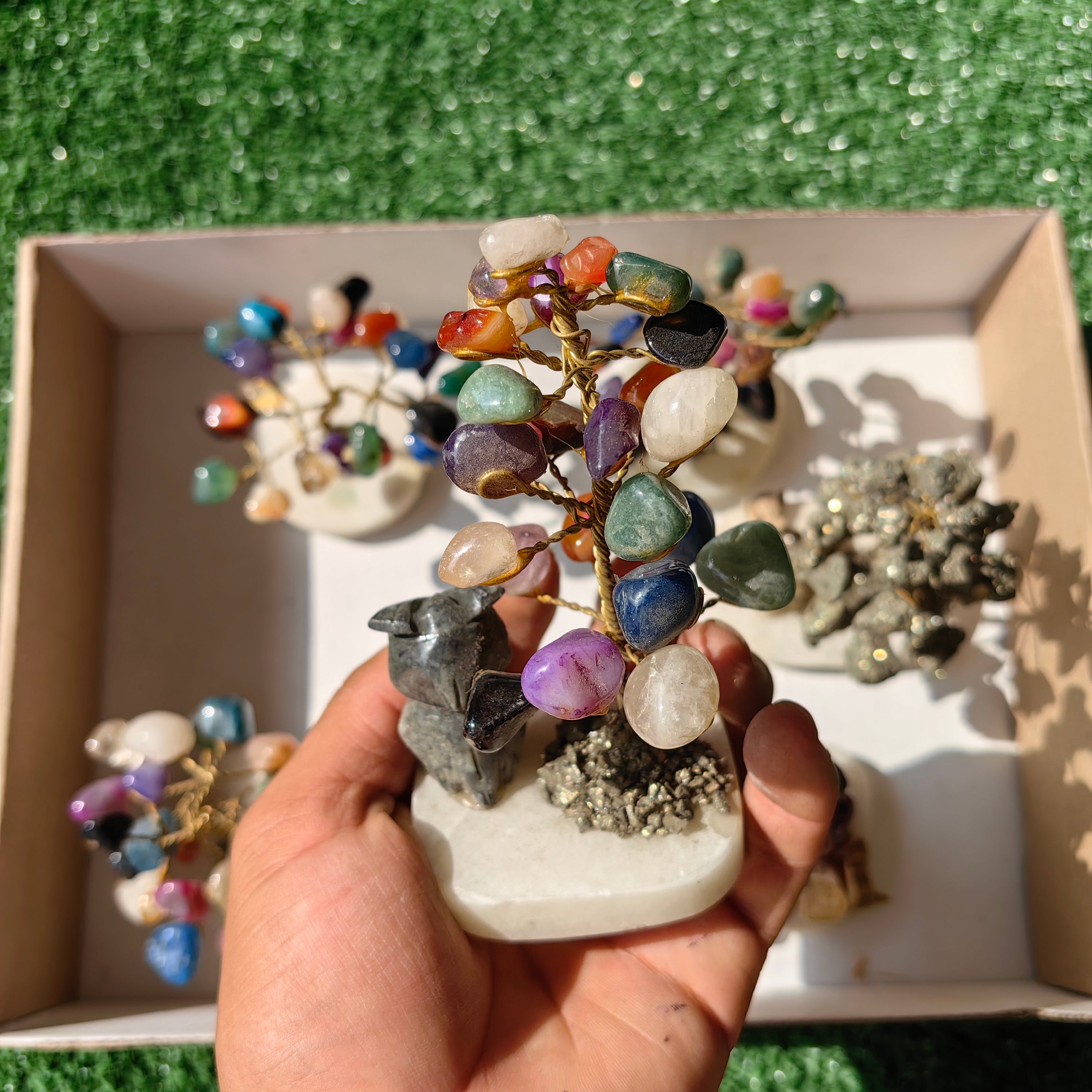 6 pc trees gemstone