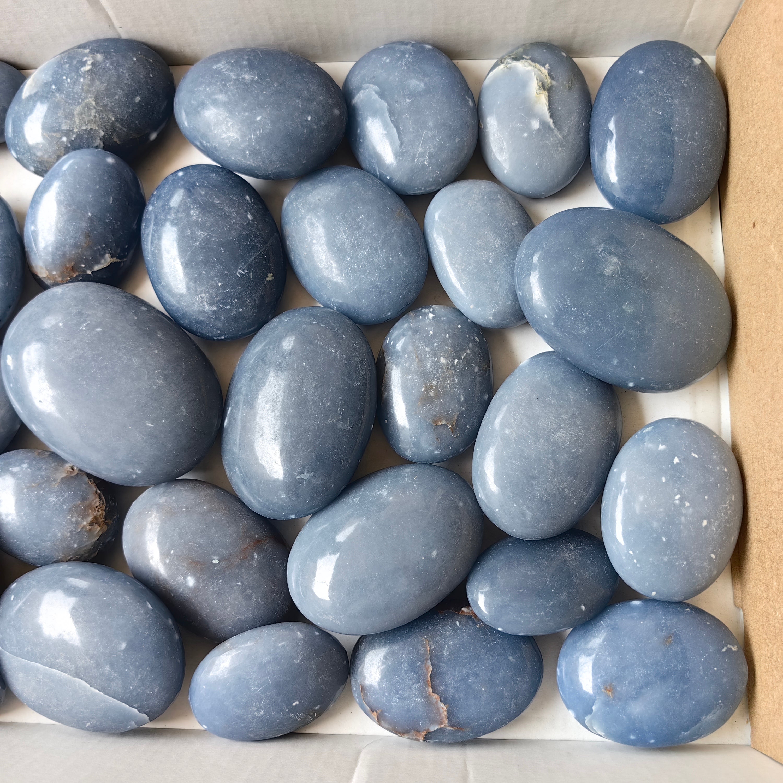 33 pc angelite stone palms