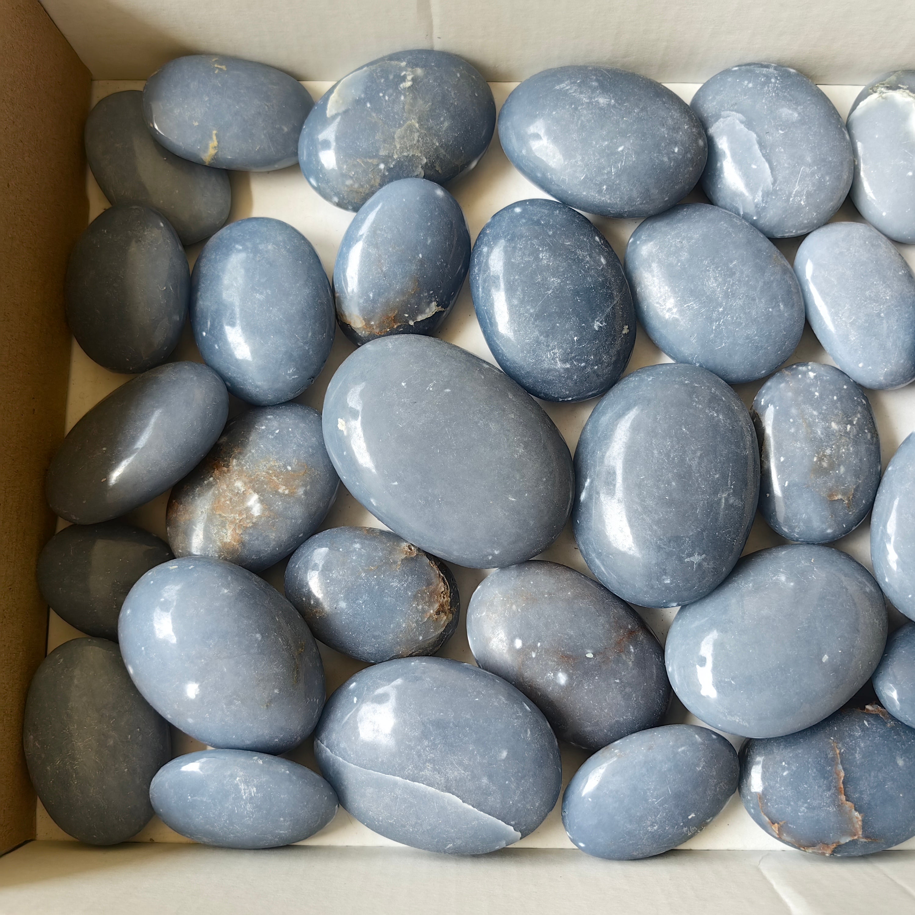 33 pc angelite stone palms