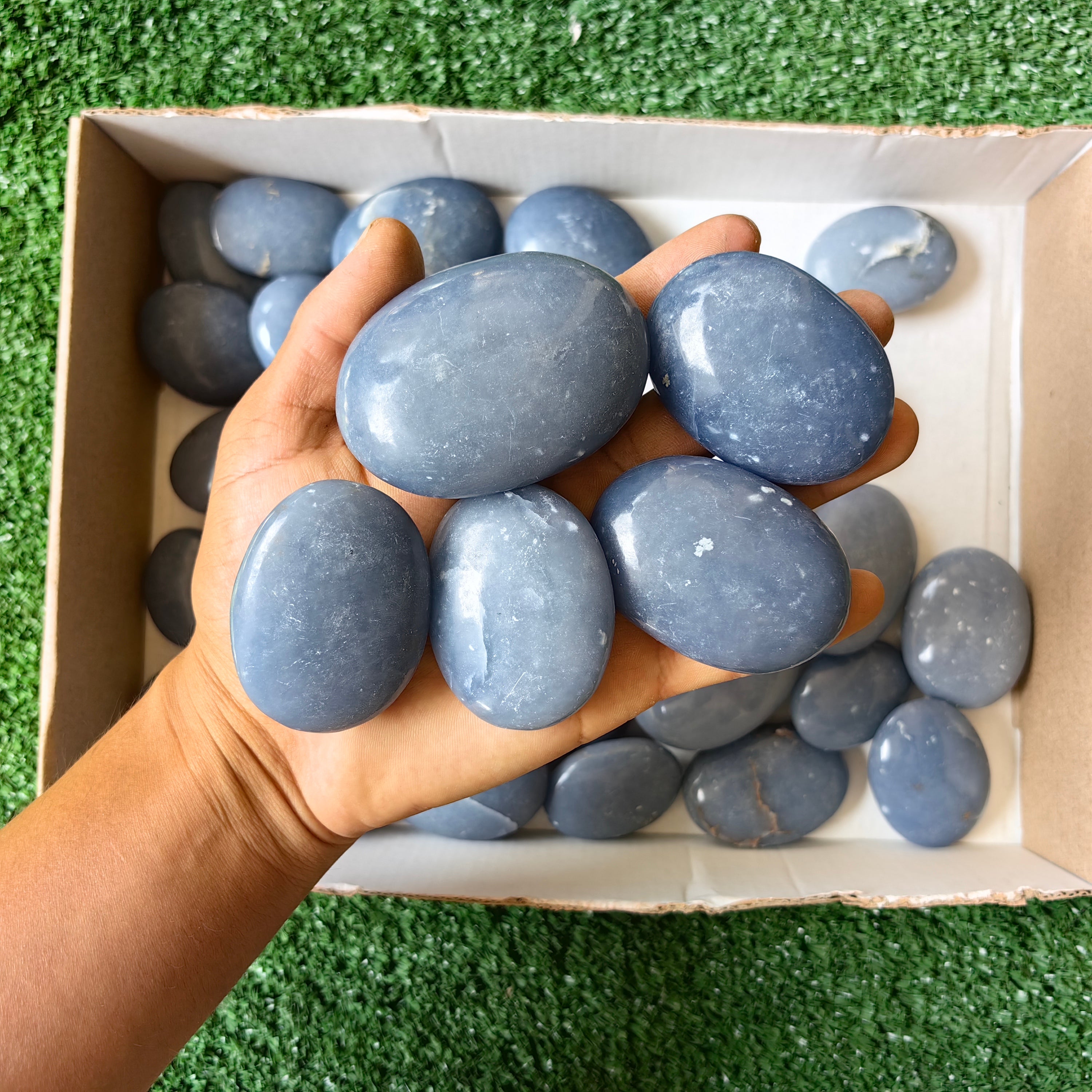 33 pc angelite stone palms
