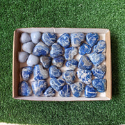 33 pc hearts of lapiz lazuli / angelite