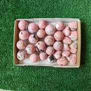 29 pcs rhodonite hearts / spheres