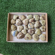 24 pcs hearts of visuvianite with garnet