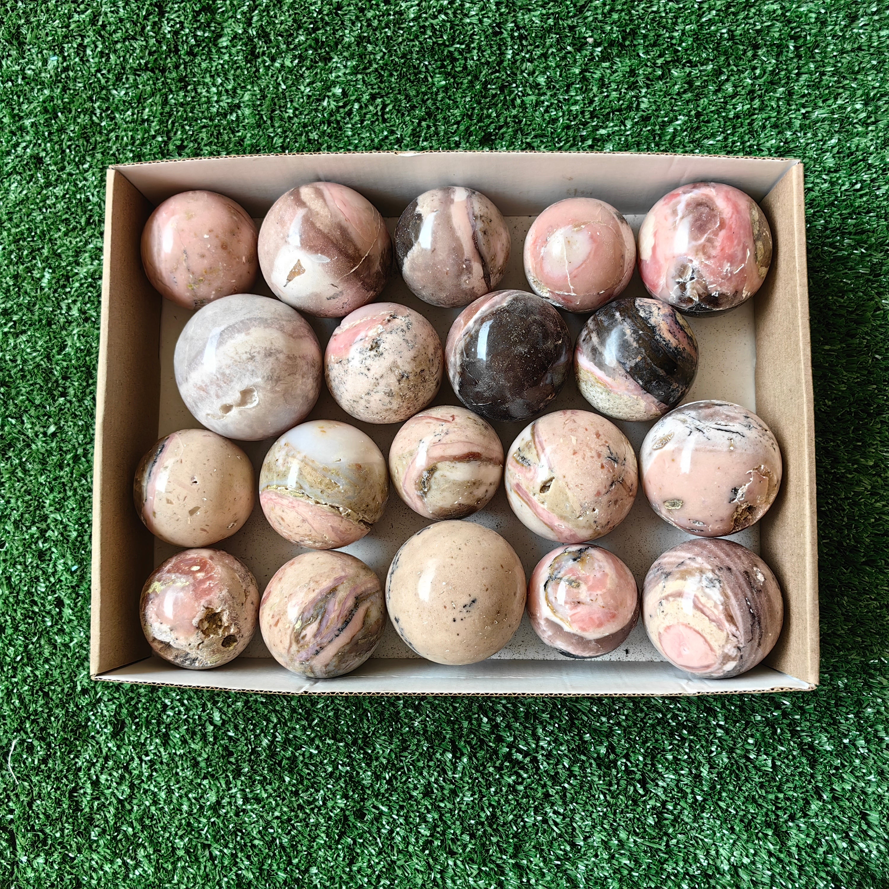 Lot 19 pcs Pink Opal Sphere
