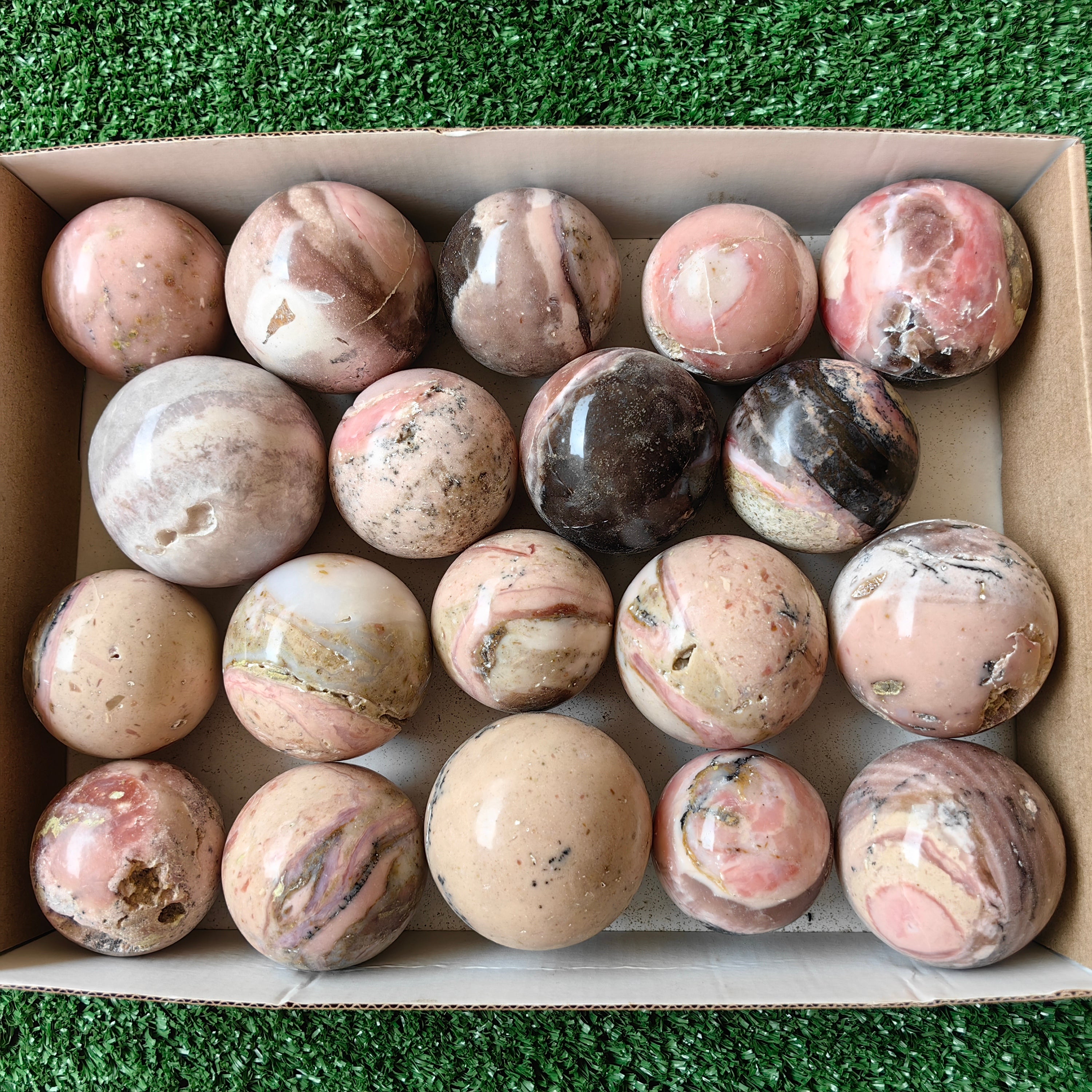 Lot 19 pcs Pink Opal Sphere