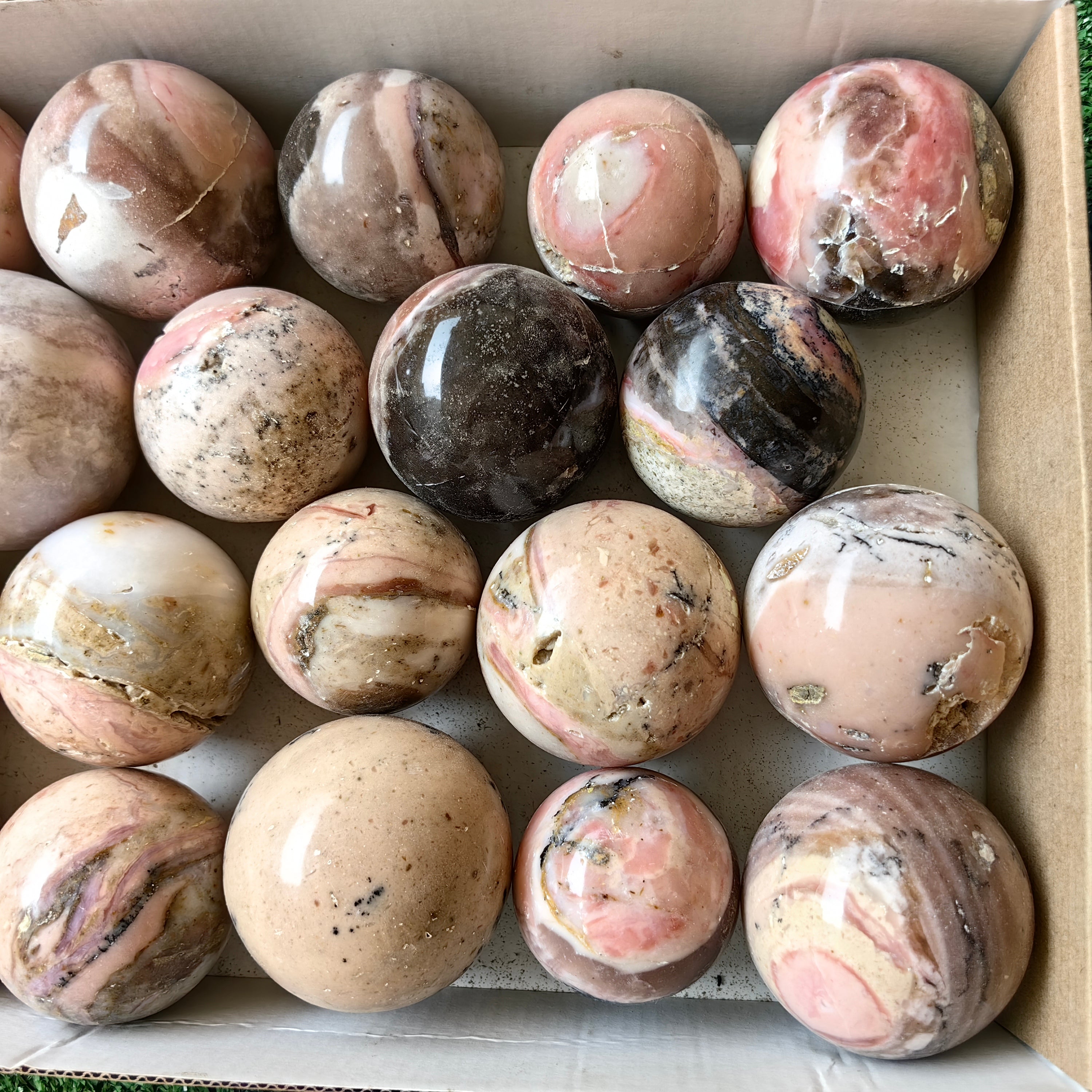 Lot 19 pcs Pink Opal Sphere