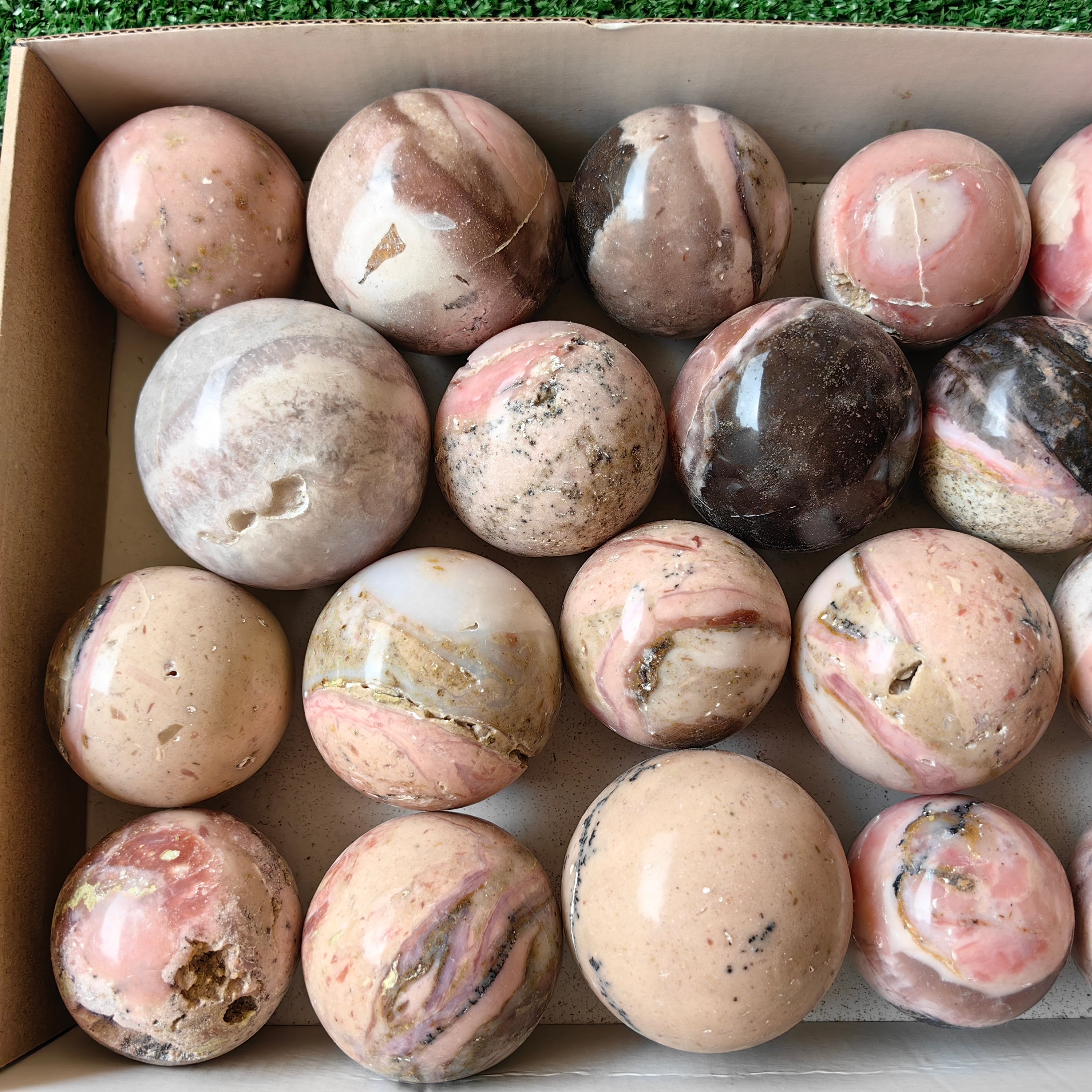 Lot 19 pcs Pink Opal Sphere