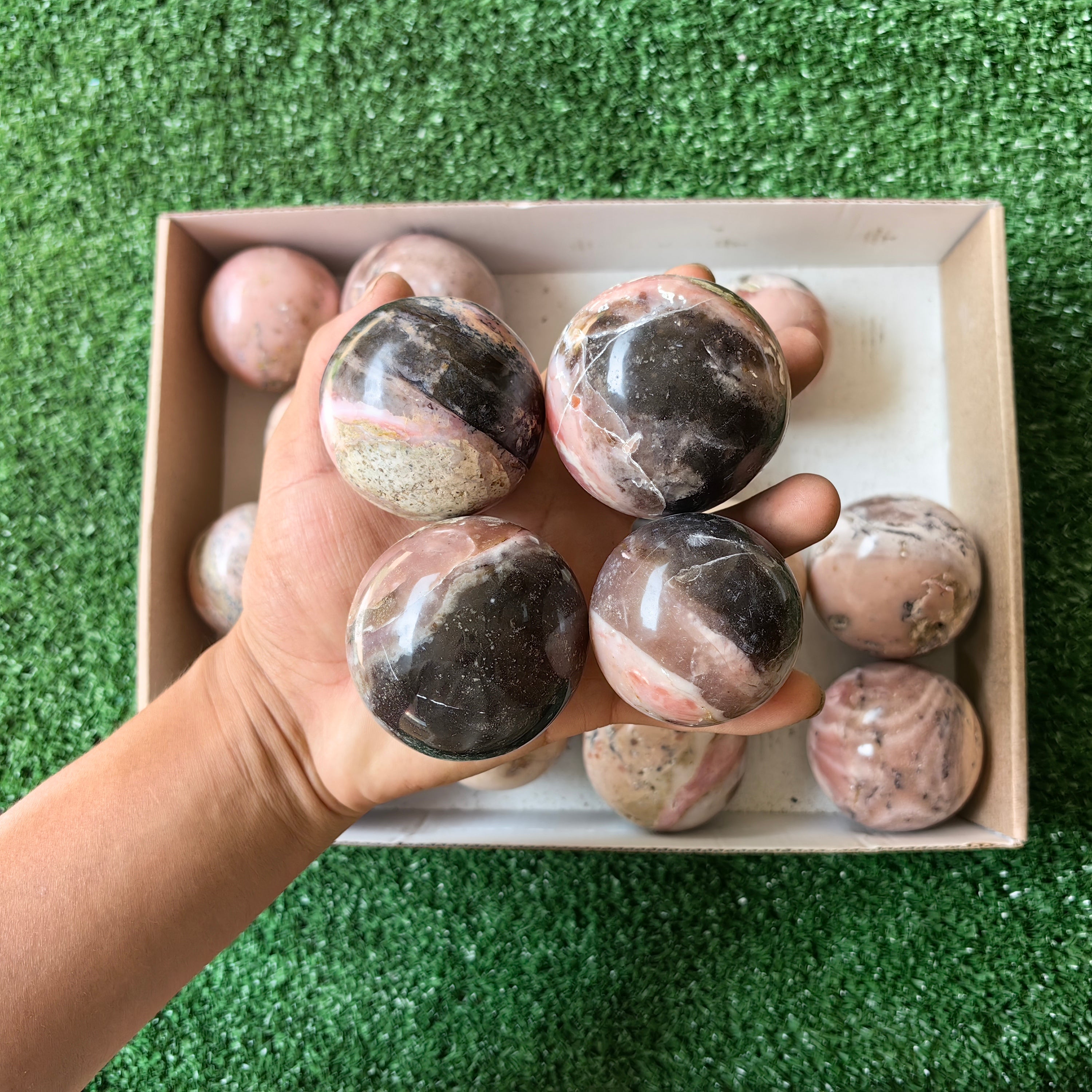 Lot 19 pcs Pink Opal Sphere