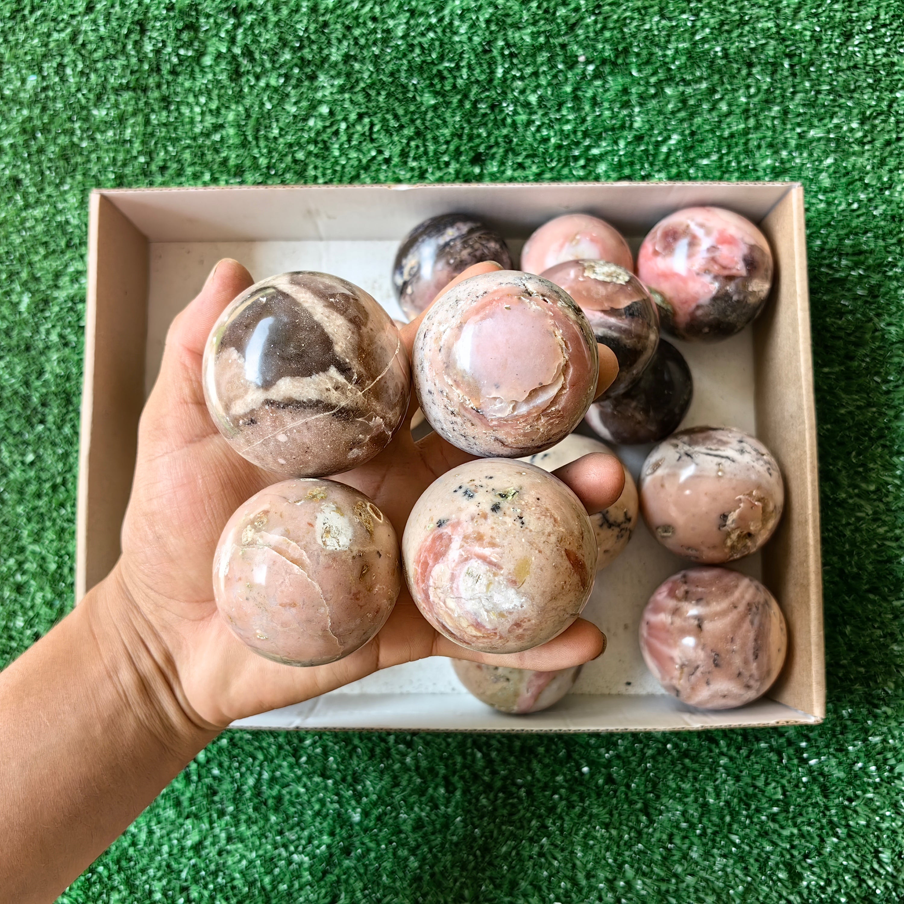 Lot 19 pcs Pink Opal Sphere