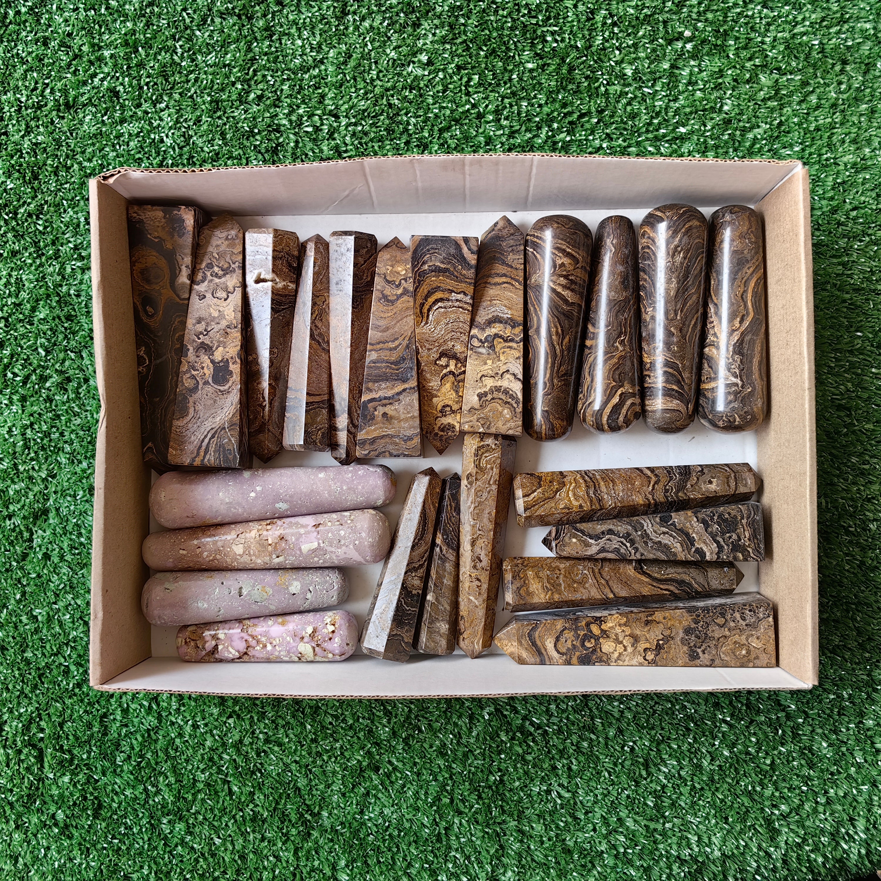 Lot 23 pcs Stromatolite / Phosphosiderite drusy Wand