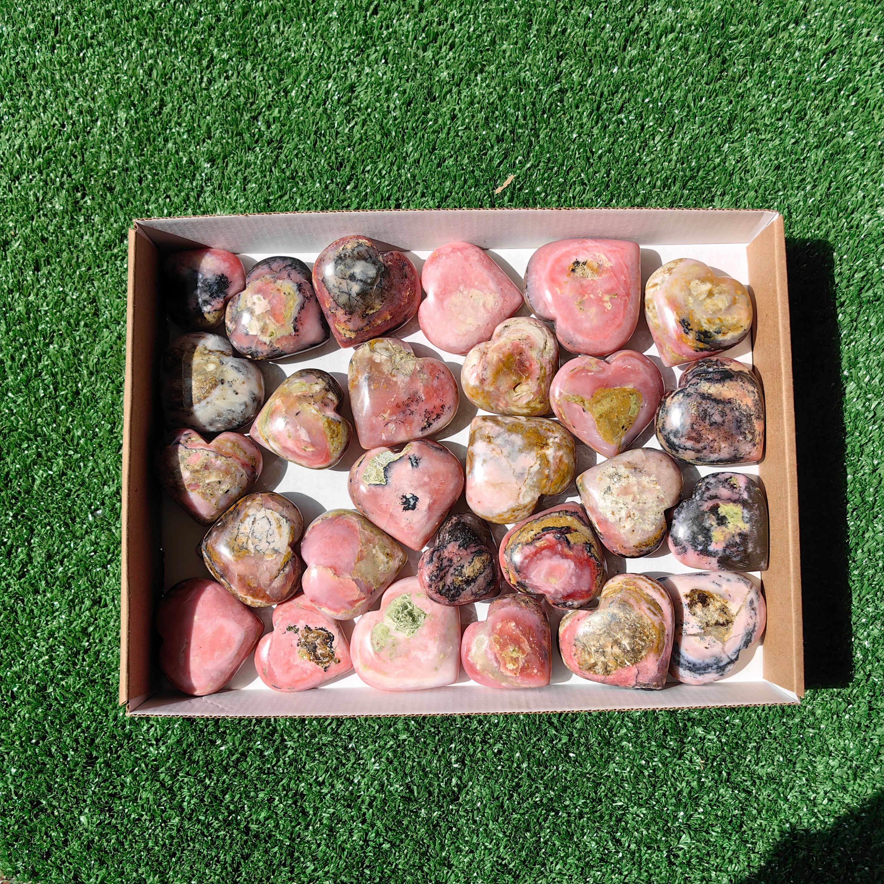 Lot 27 pcs Pink Opal Heart