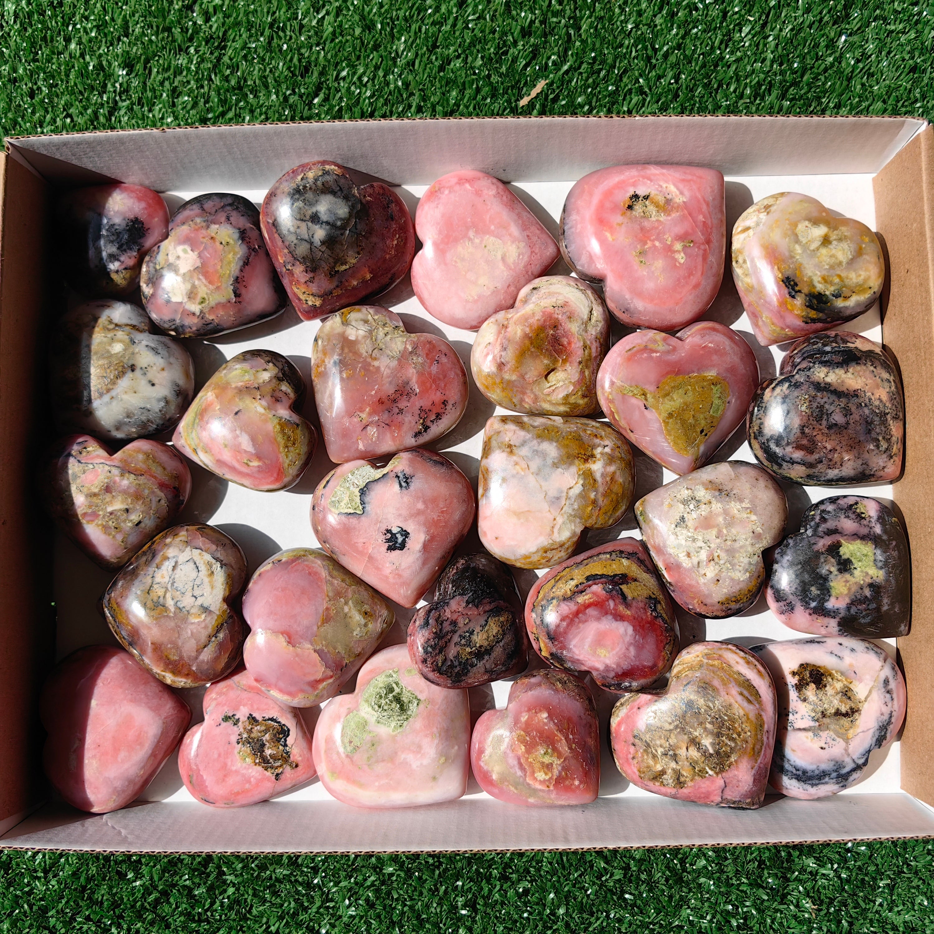 Lot 27 pcs Pink Opal Heart