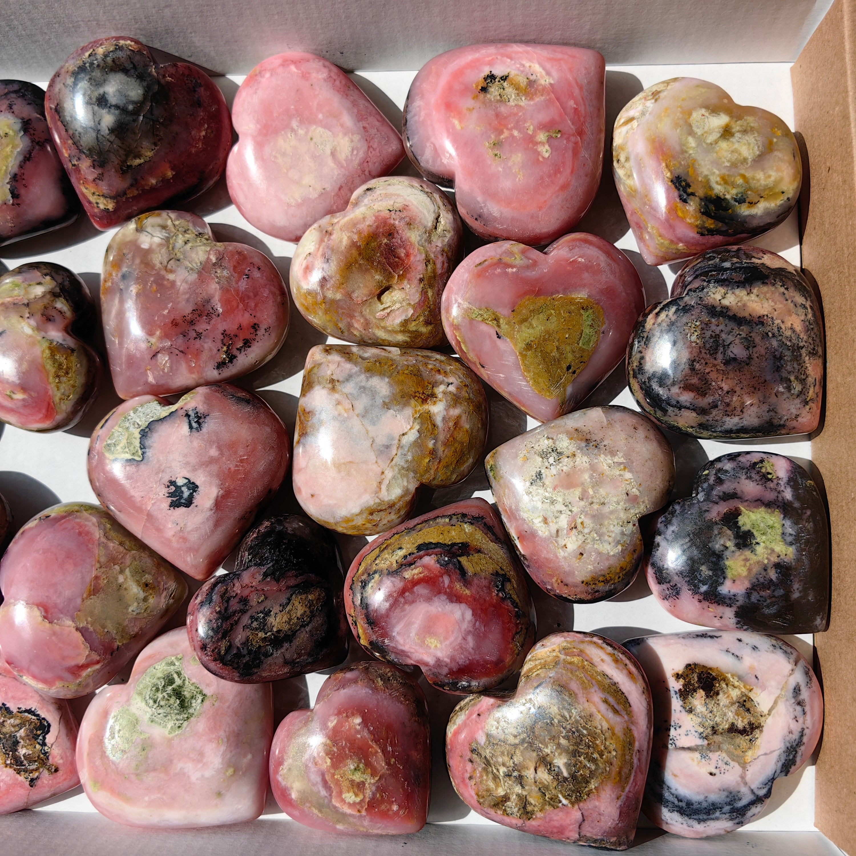 Lot 27 pcs Pink Opal Heart