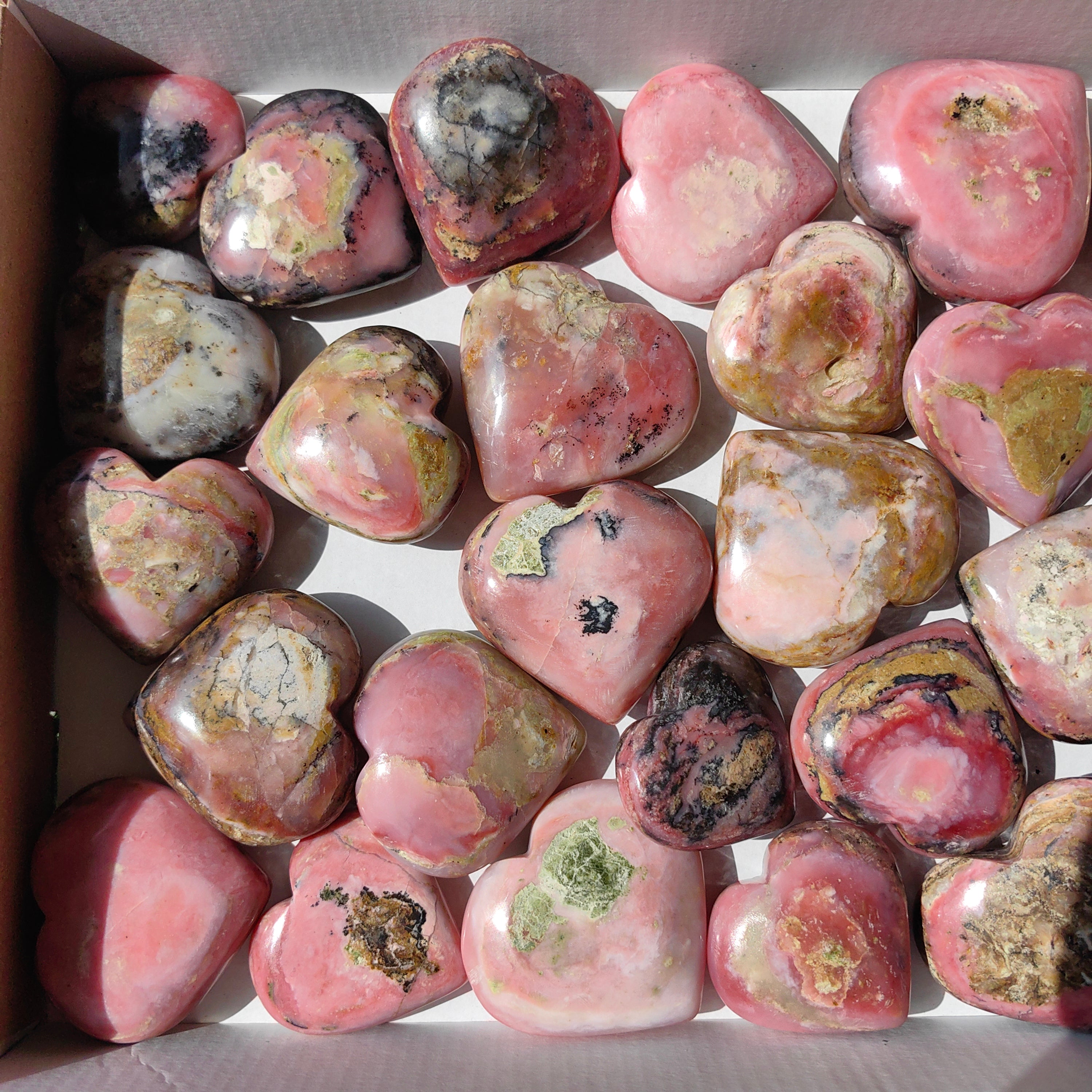Lot 27 pcs Pink Opal Heart