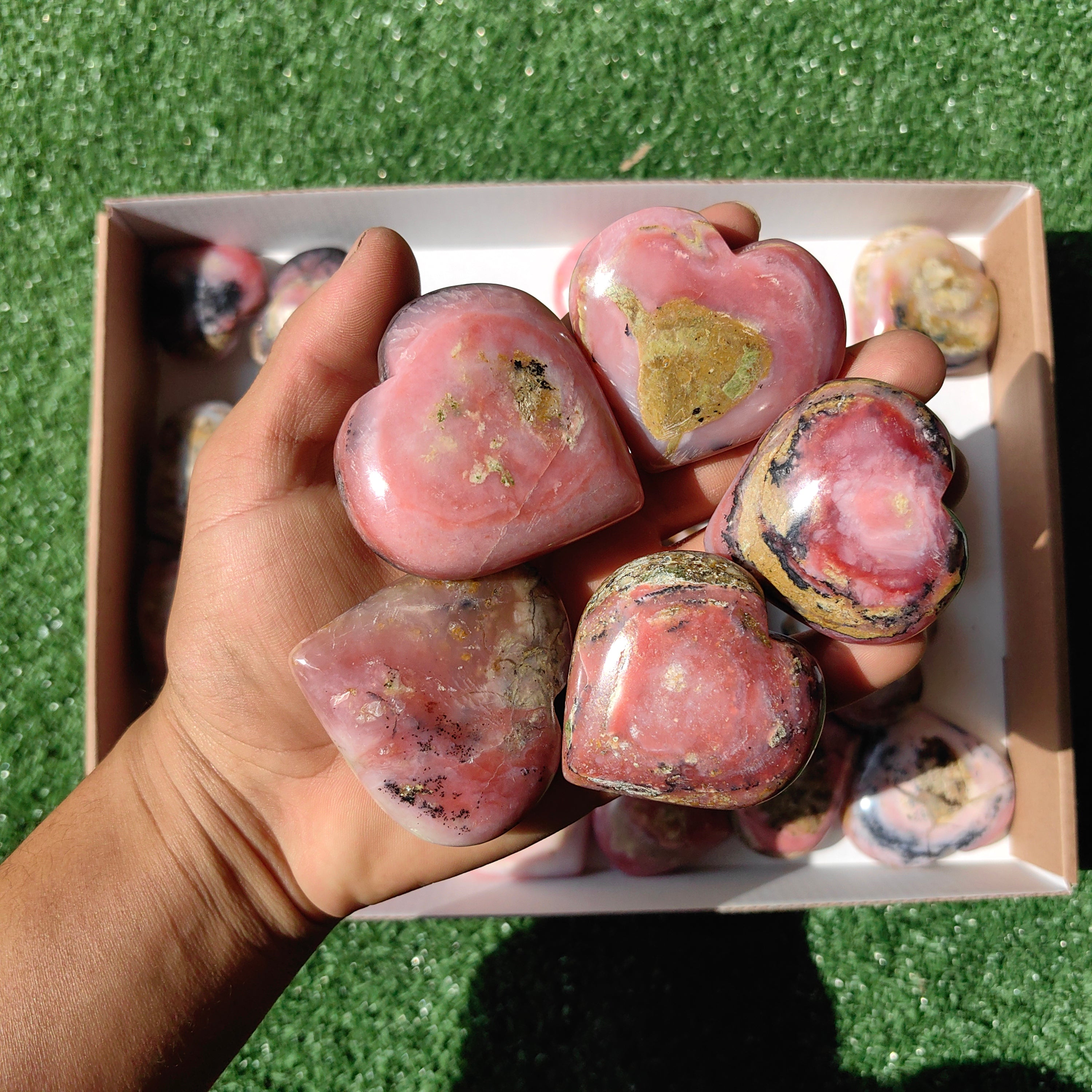 Lot 27 pcs Pink Opal Heart