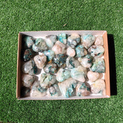 Lot 31 pcs Chrysocolla on Quartz Heart