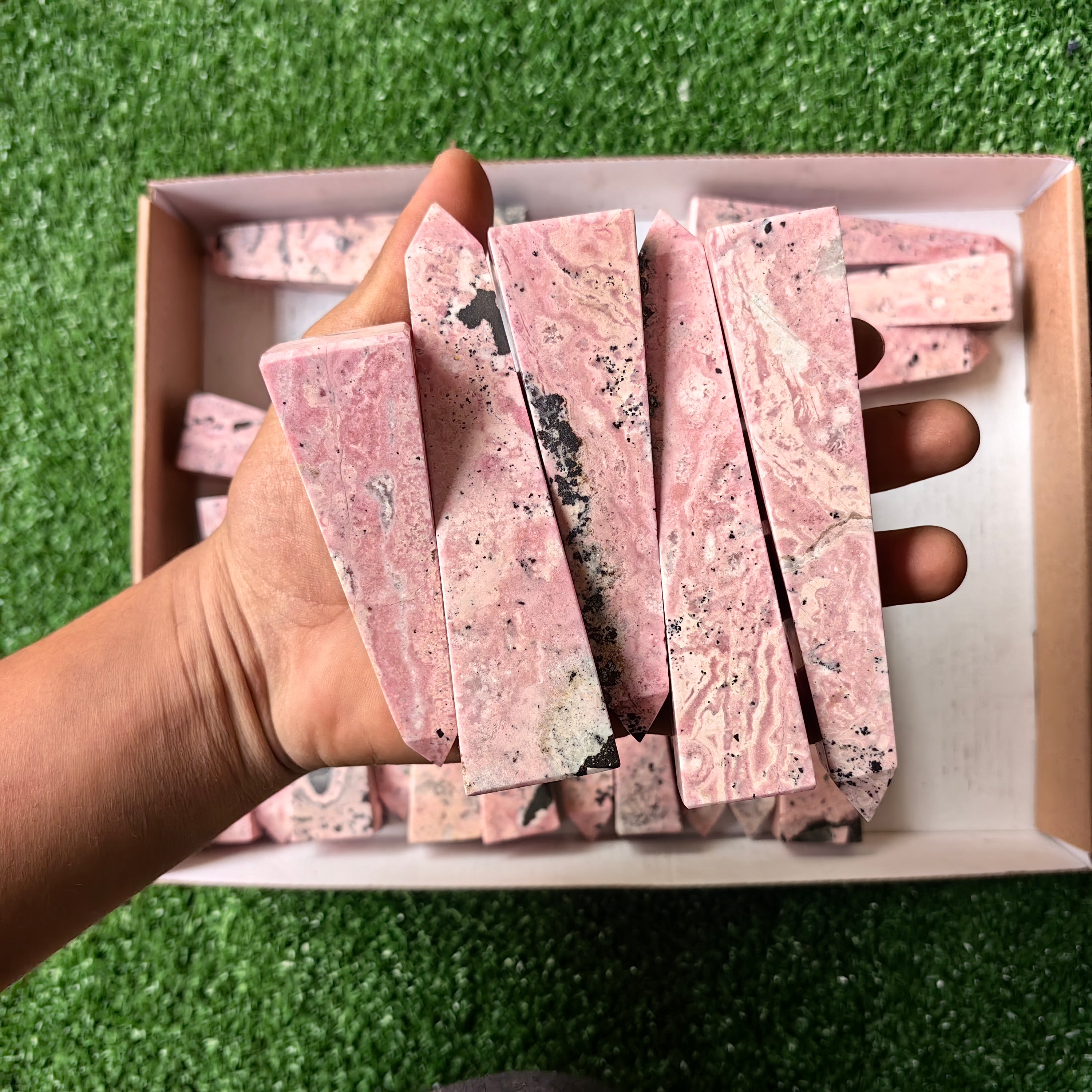 Lot 21 pcs Rhodonite Tower