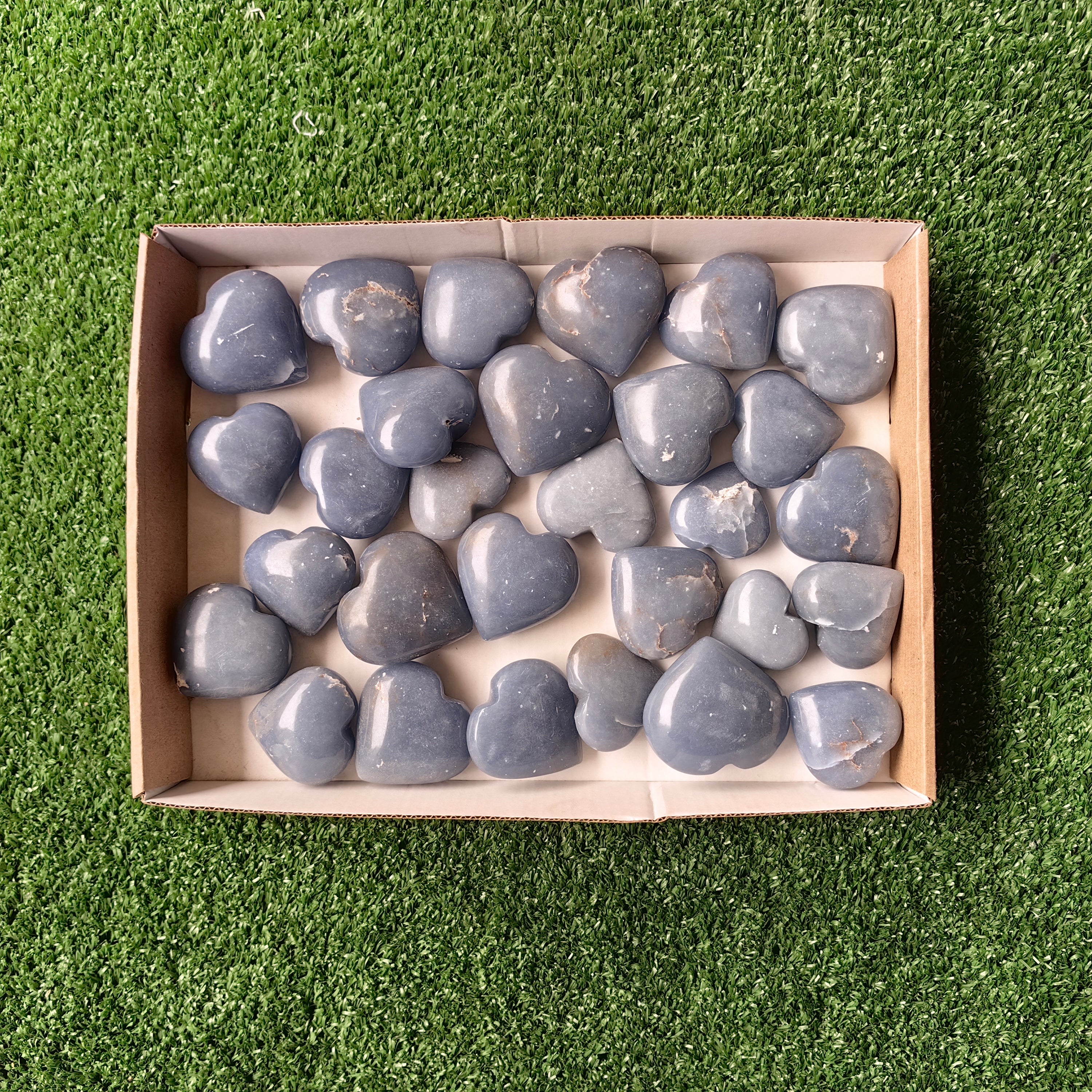 Lot 29 pcs Angelite Heart