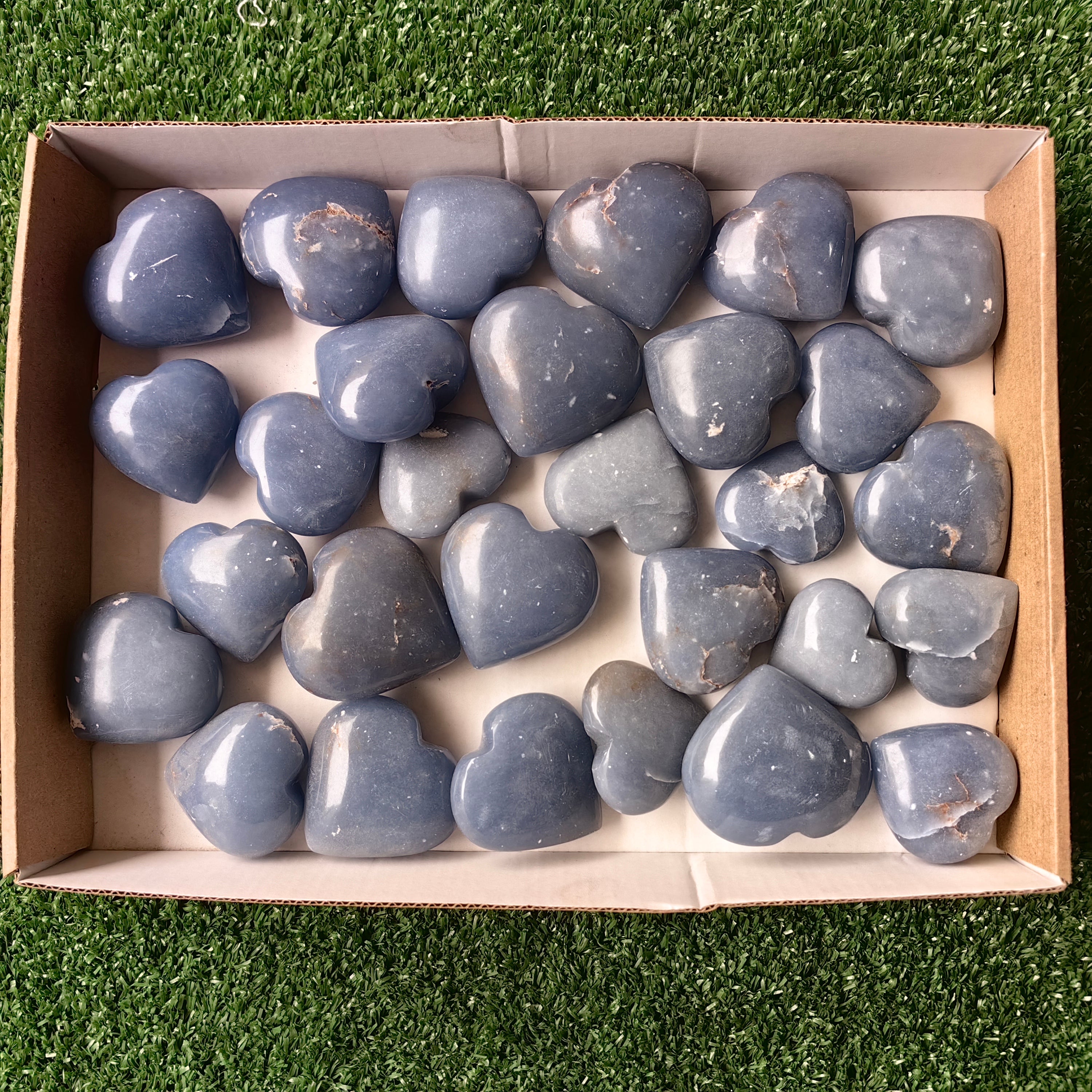 Lot 29 pcs Angelite Heart