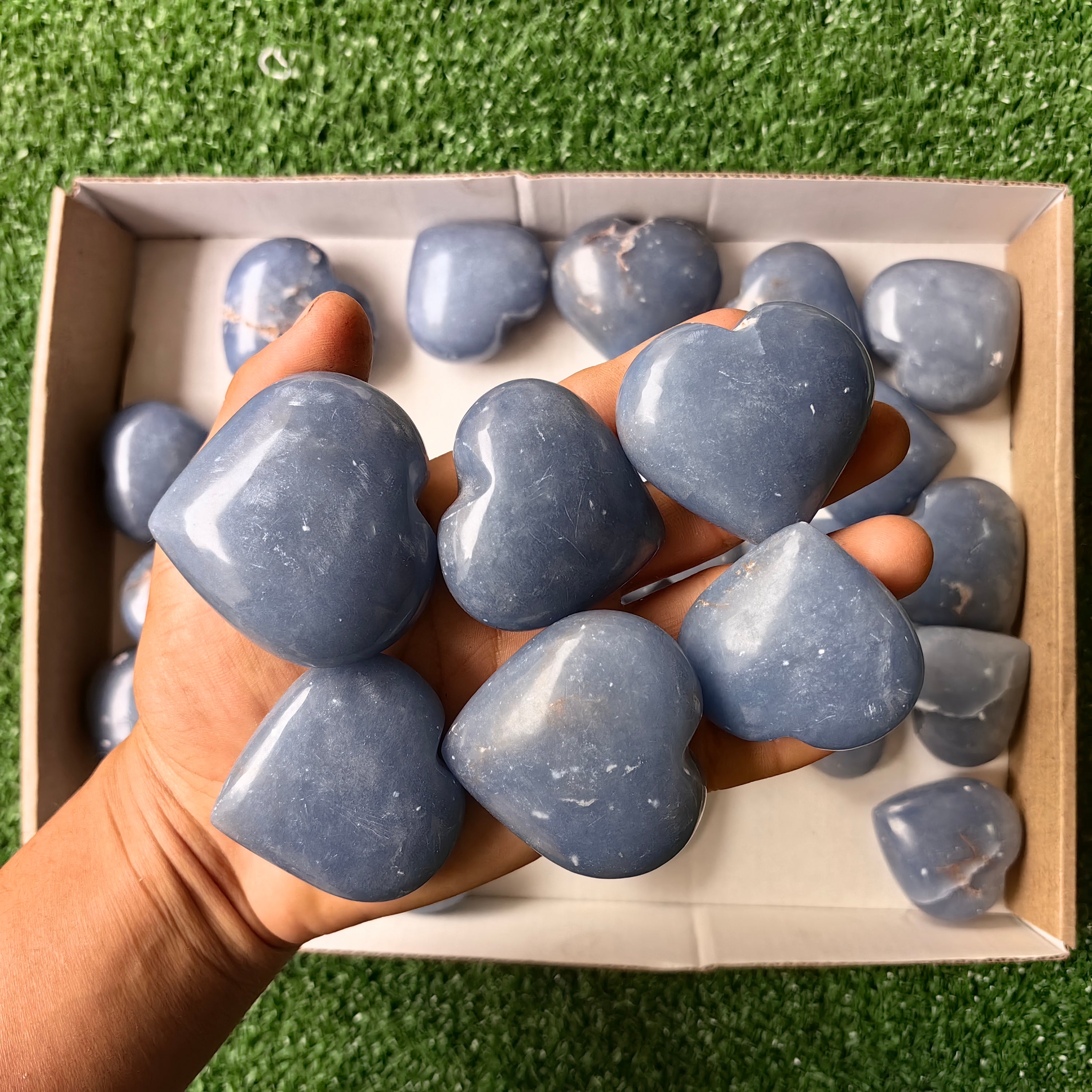 Lot 29 pcs Angelite Heart