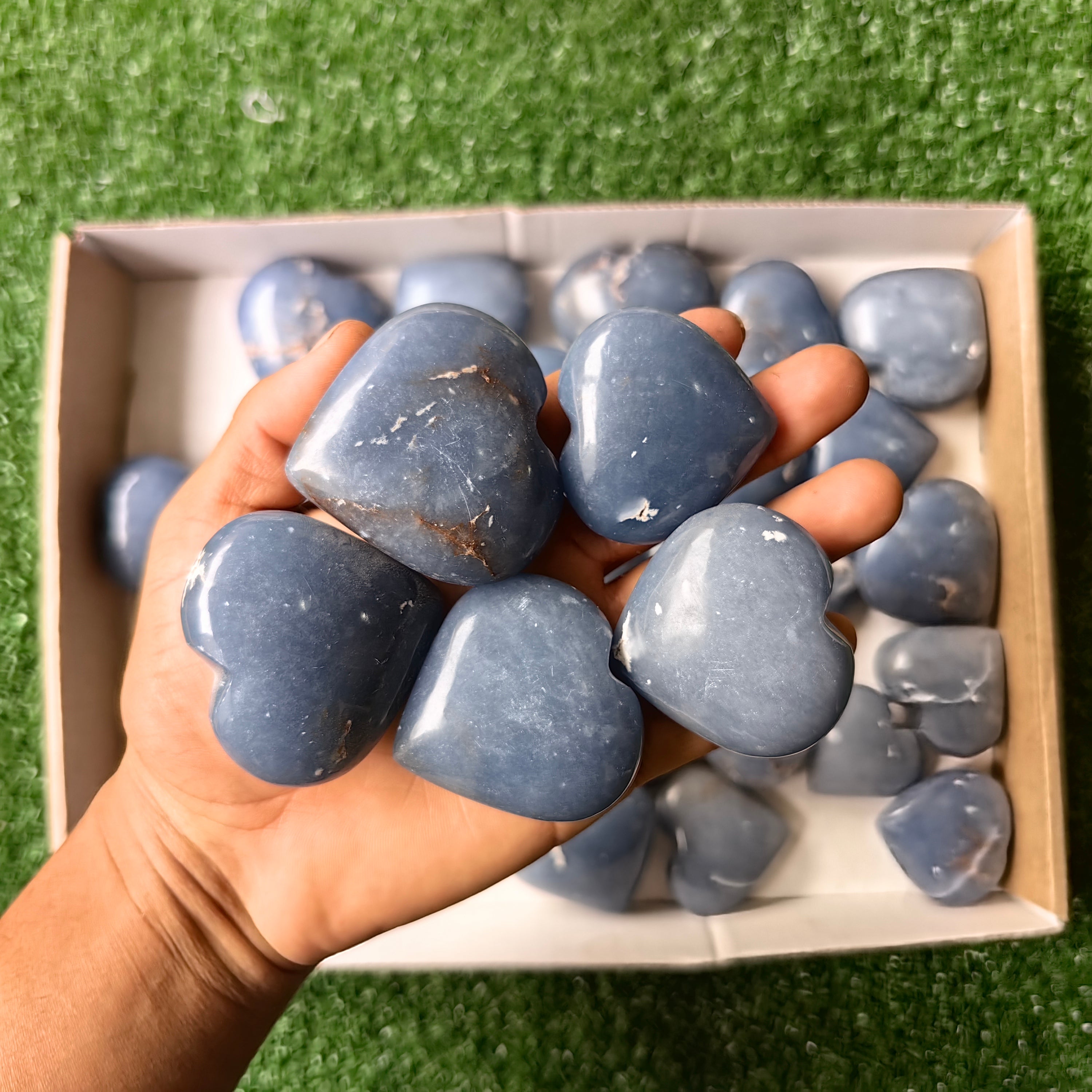 Lot 29 pcs Angelite Heart