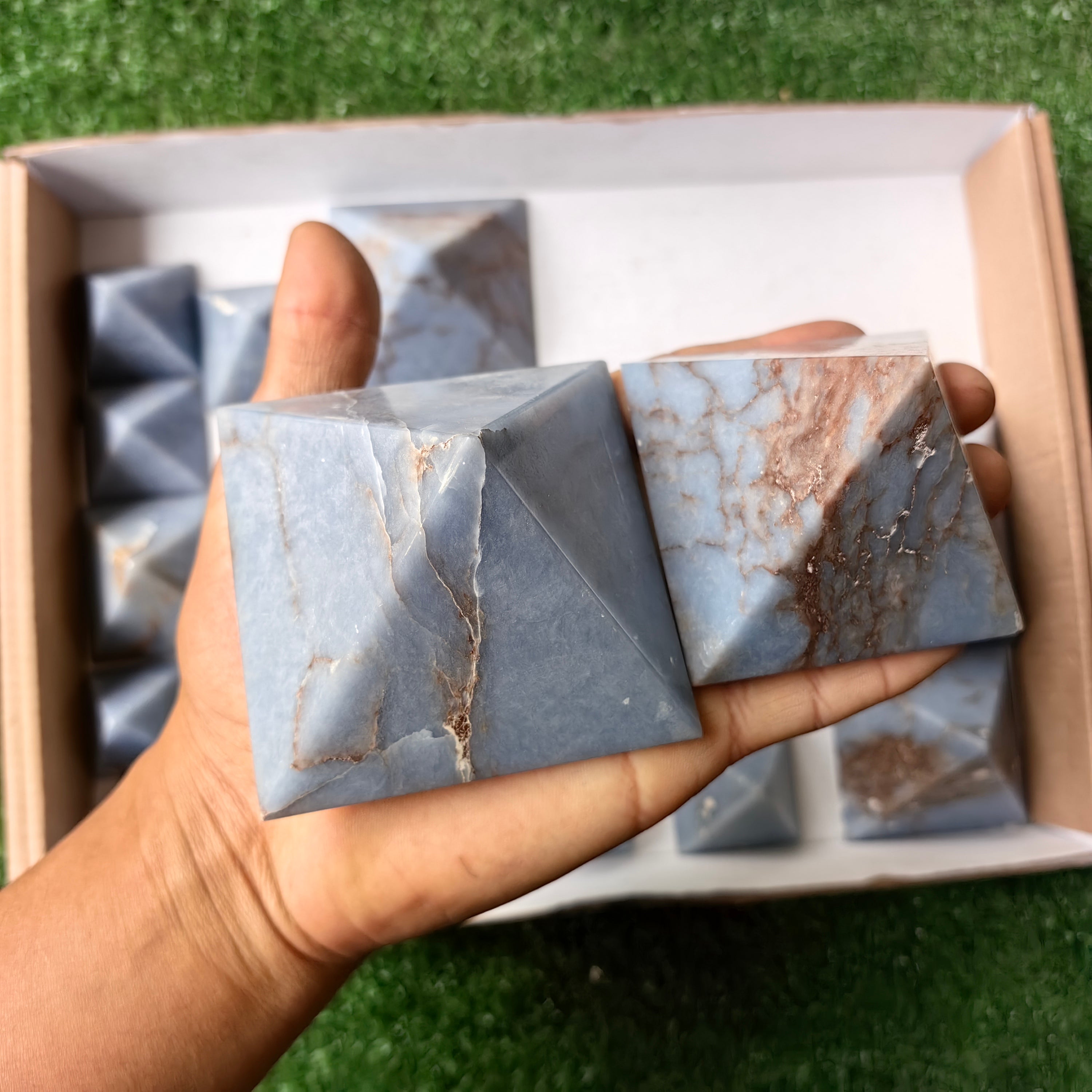 Lot 22 pcs Angelite Pyramid