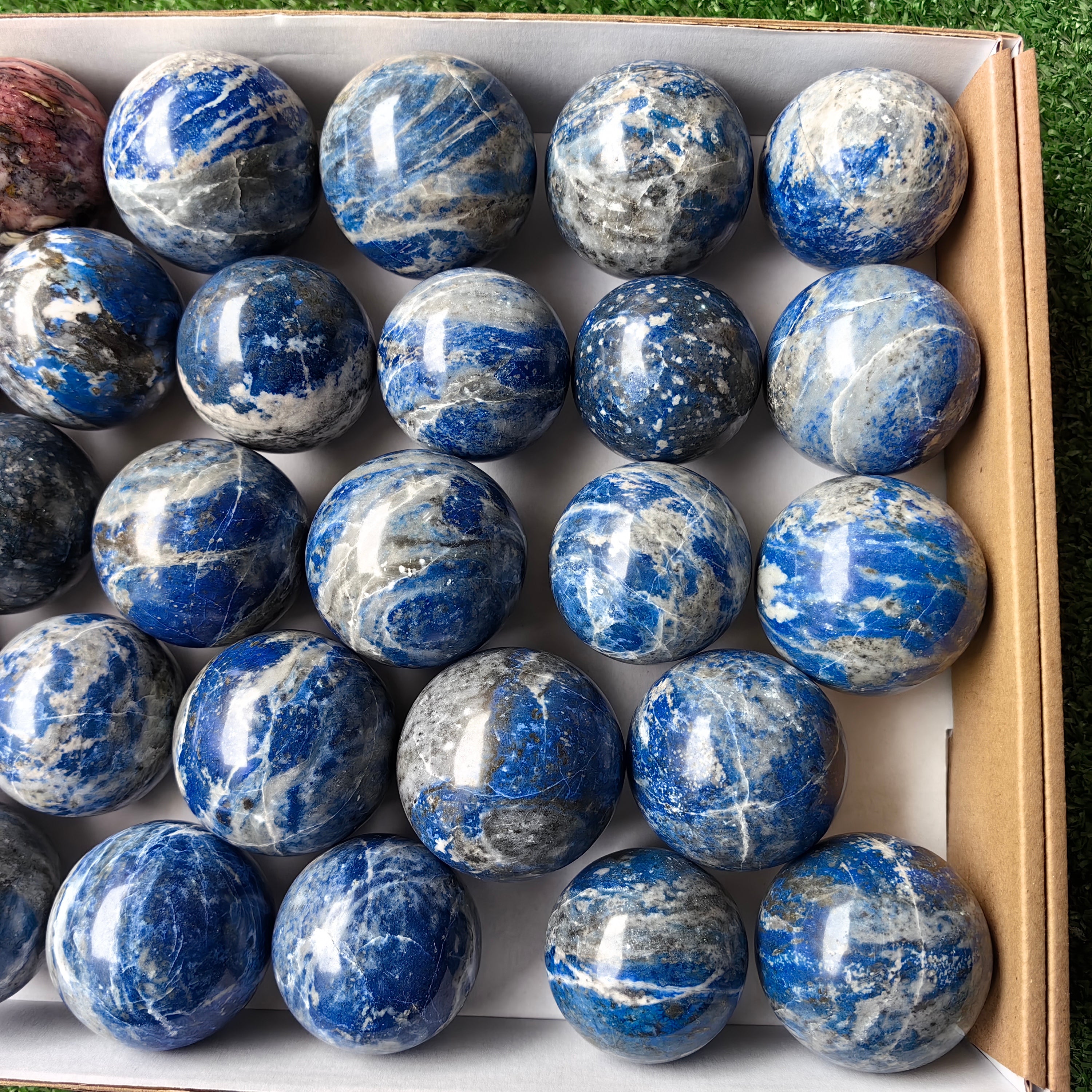 Lot 29 pcs Lapis Lazuli, Pink Opal Sphere