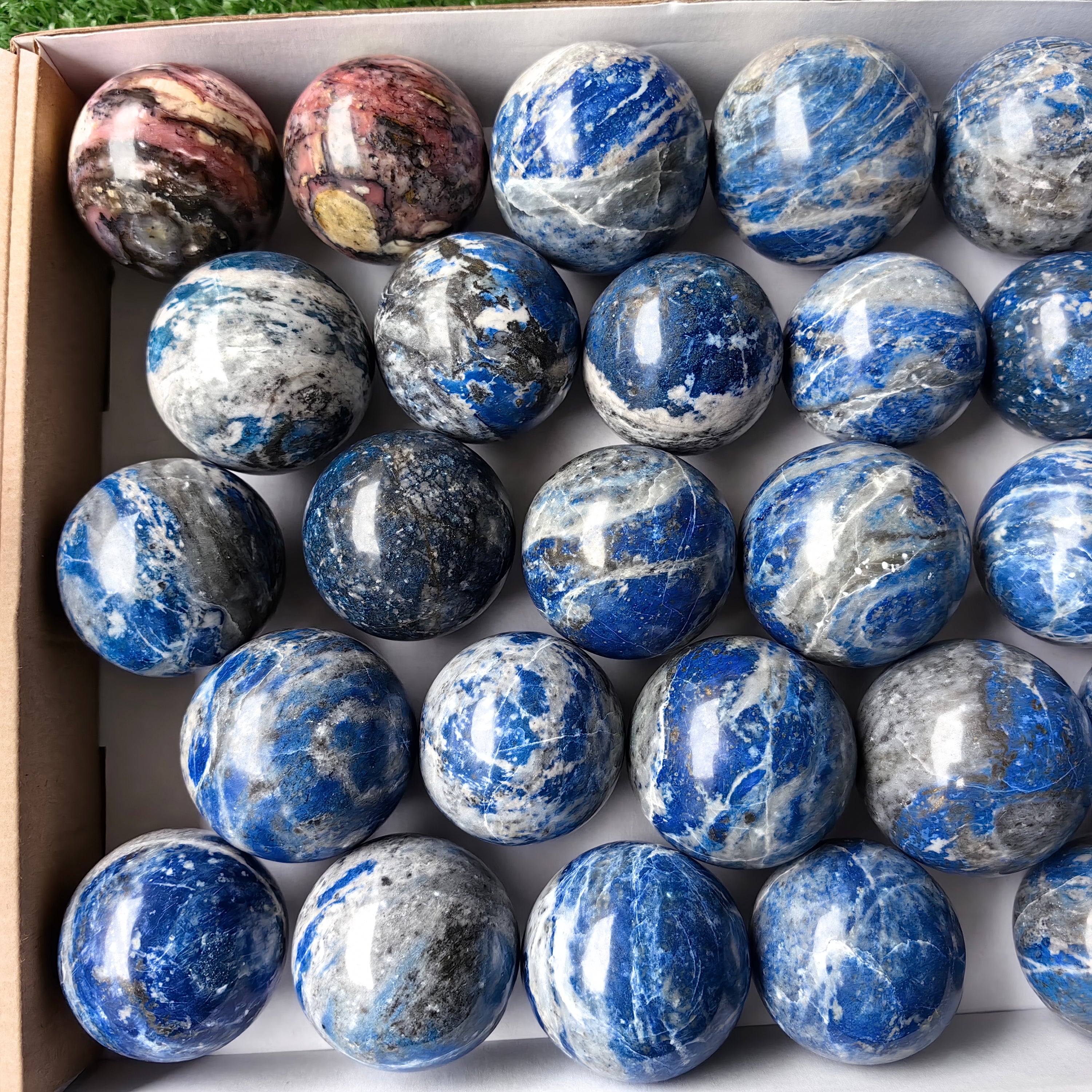 Lot 29 pcs Lapis Lazuli, Pink Opal Sphere
