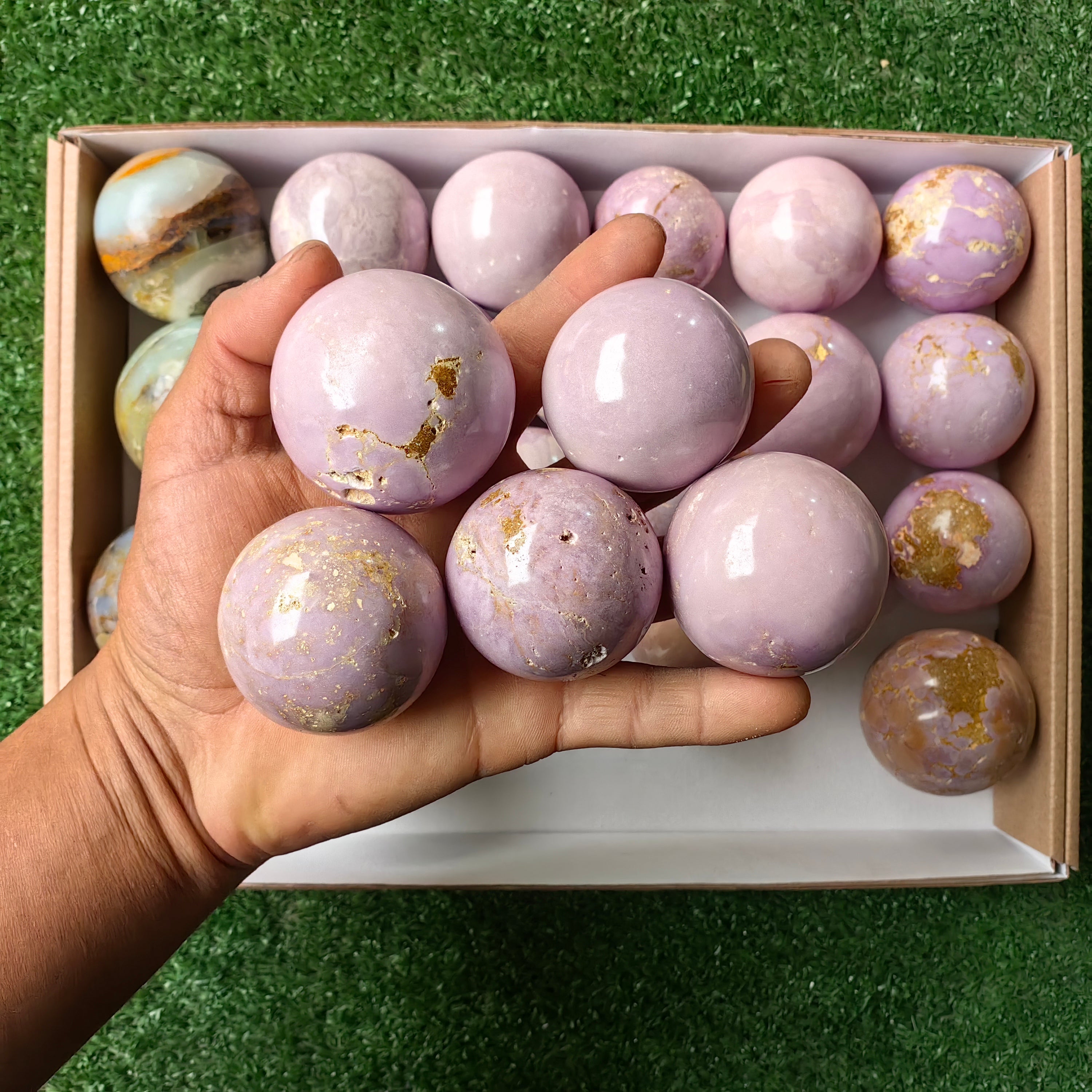 Lot 15 pcs Phosphosiderite, Andean Opal Sphere