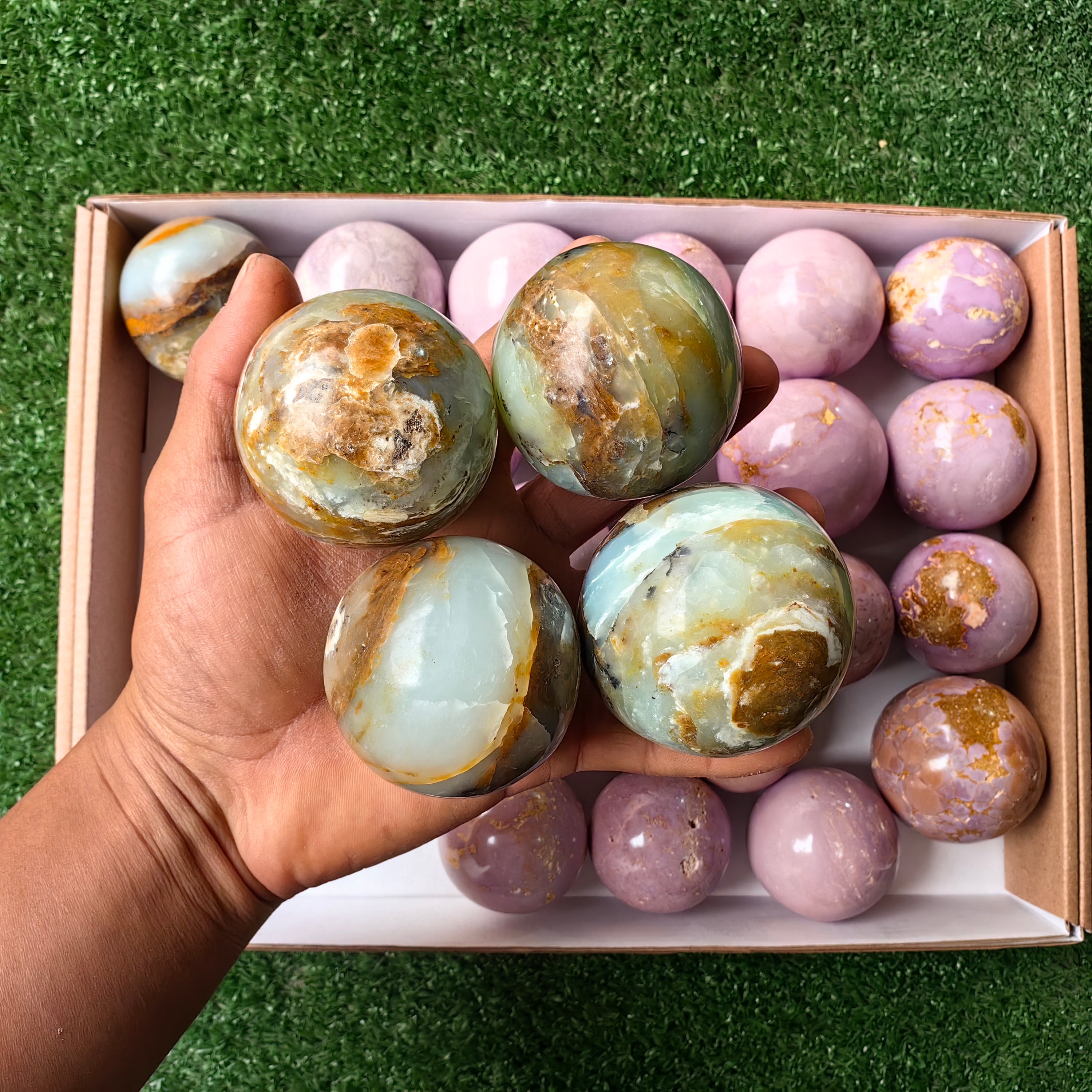 Lot 15 pcs Phosphosiderite, Andean Opal Sphere