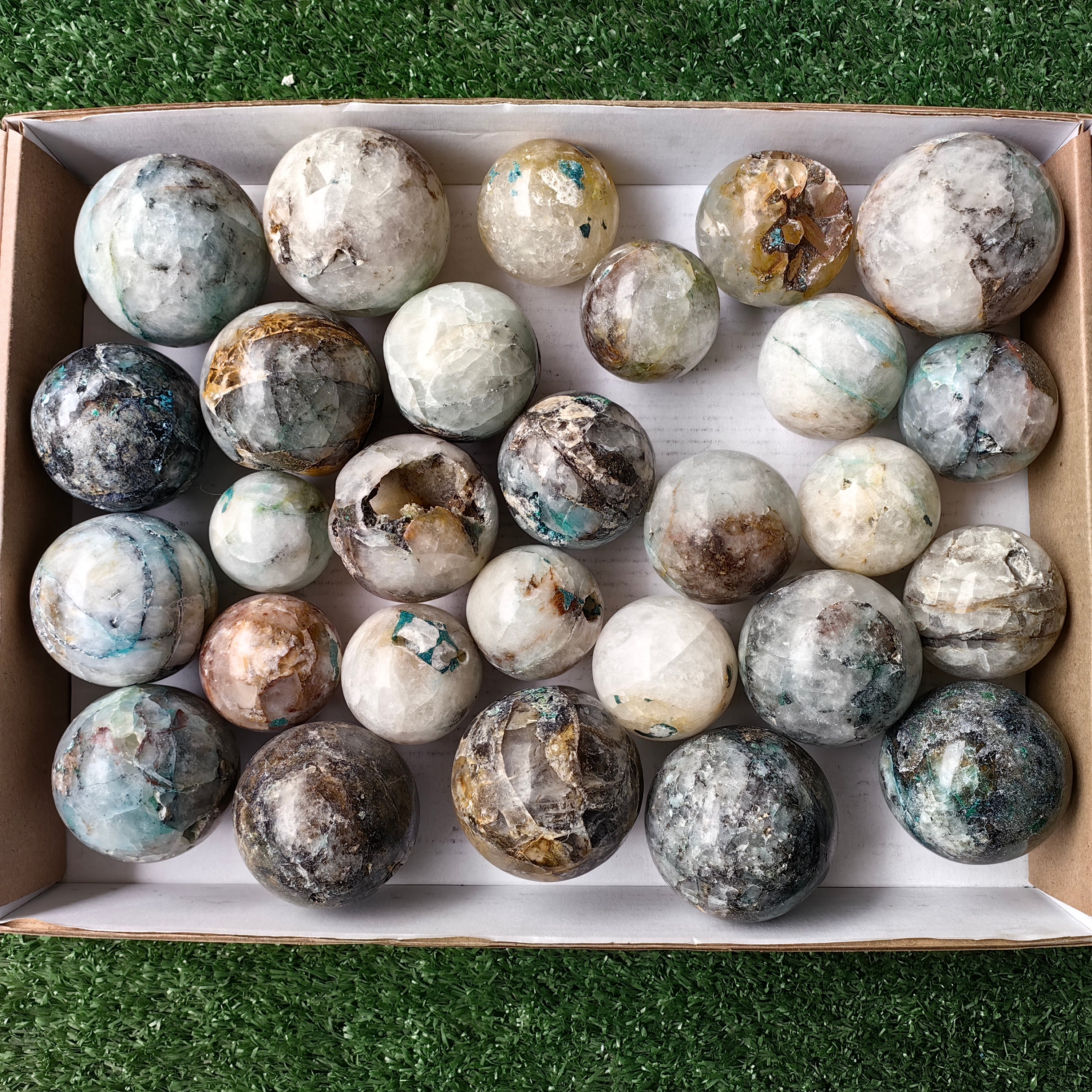 Lot 28 pcs Chrysocolla with Quartz Sphere