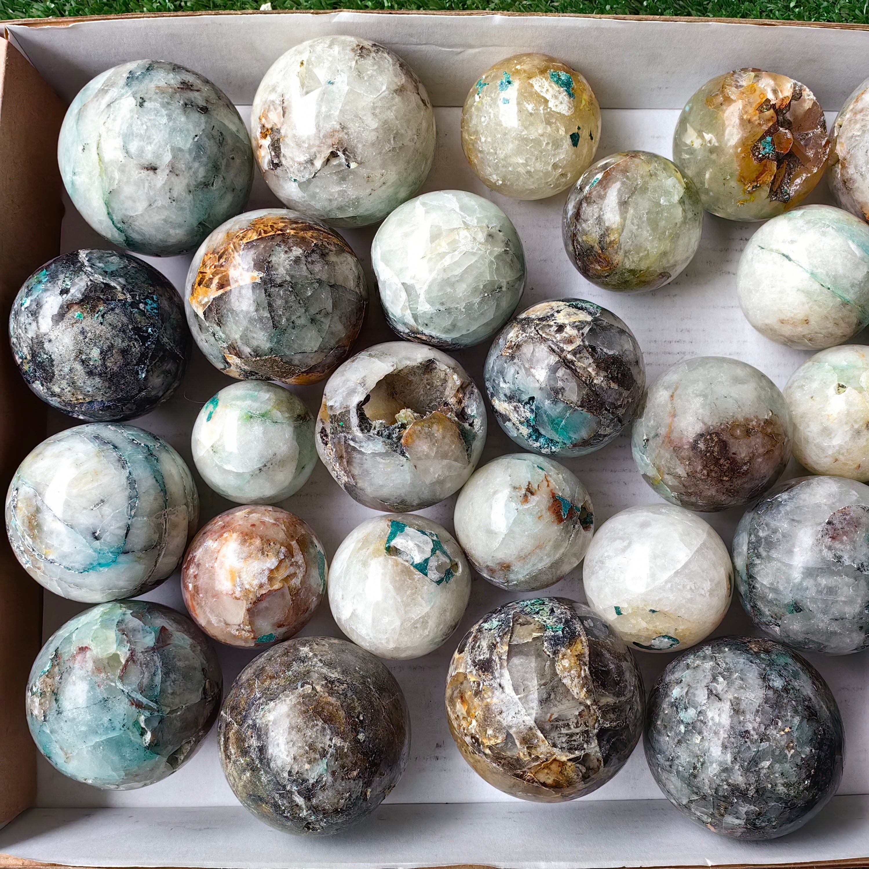 Lot 28 pcs Chrysocolla with Quartz Sphere