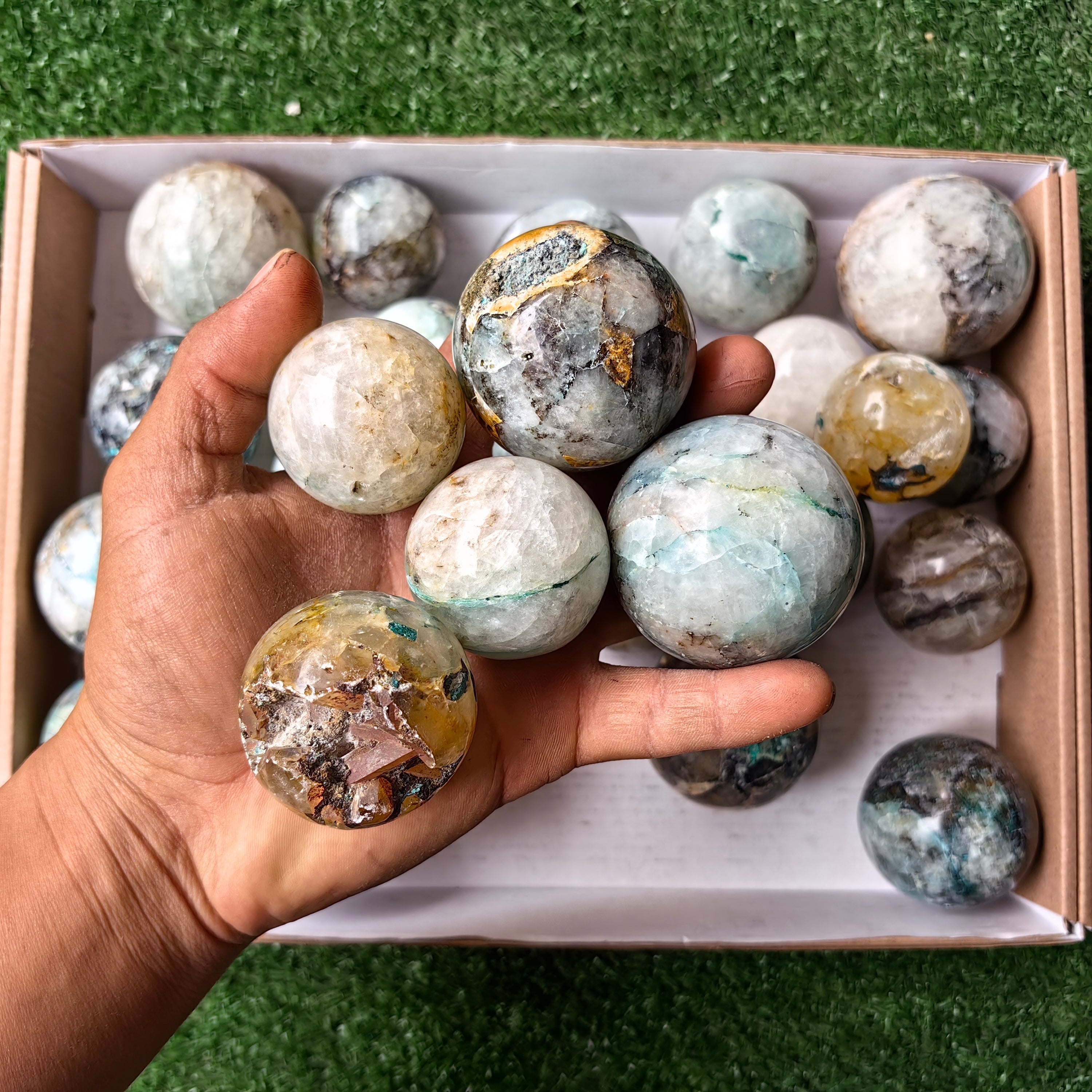 Lot 28 pcs Chrysocolla with Quartz Sphere