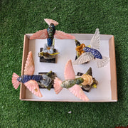 Lot 4 pcs hummingbird mixted stones