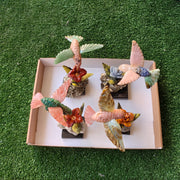 Lot 4 pcs hummingbird mixted stones