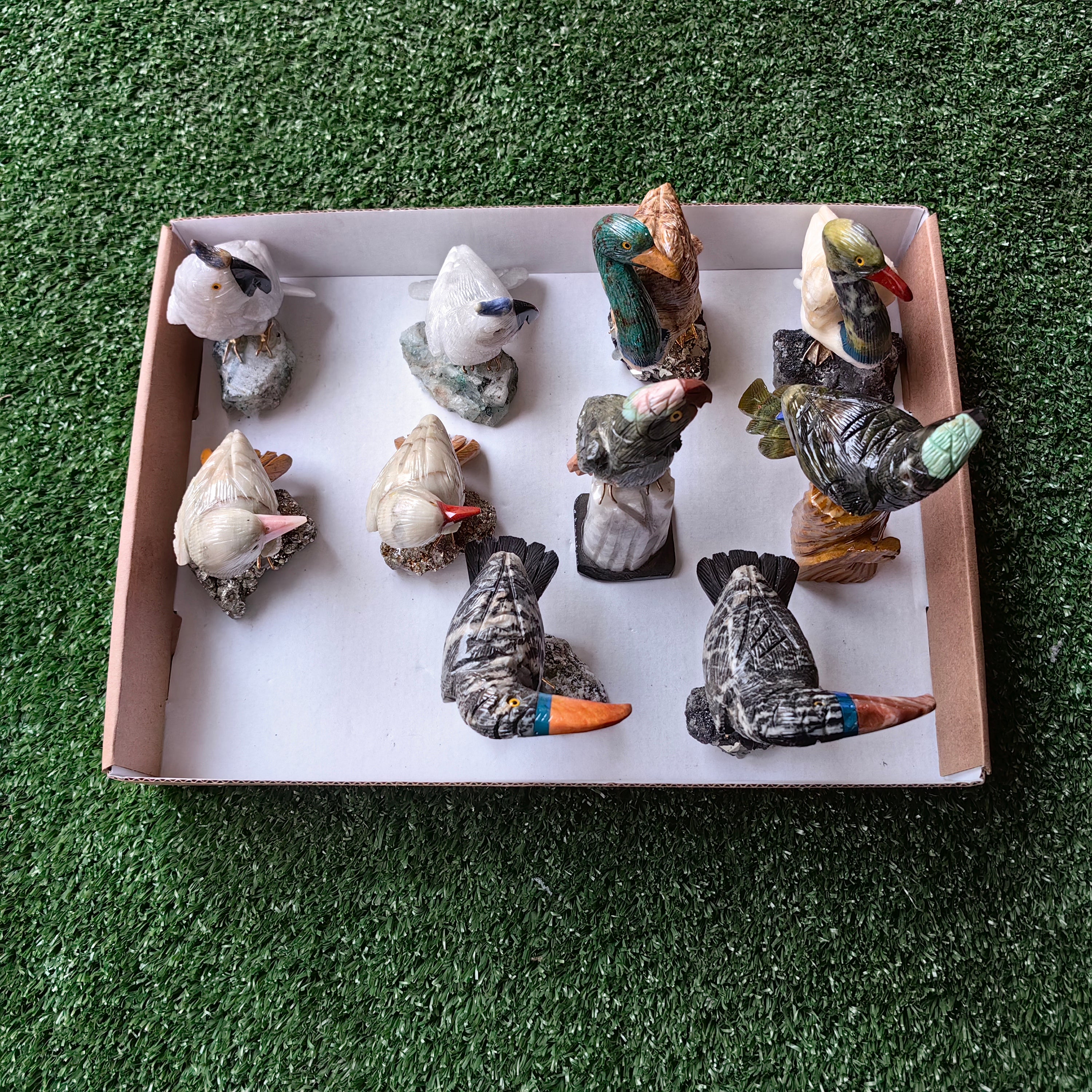 Lot 10 pcs Bird mixted stones