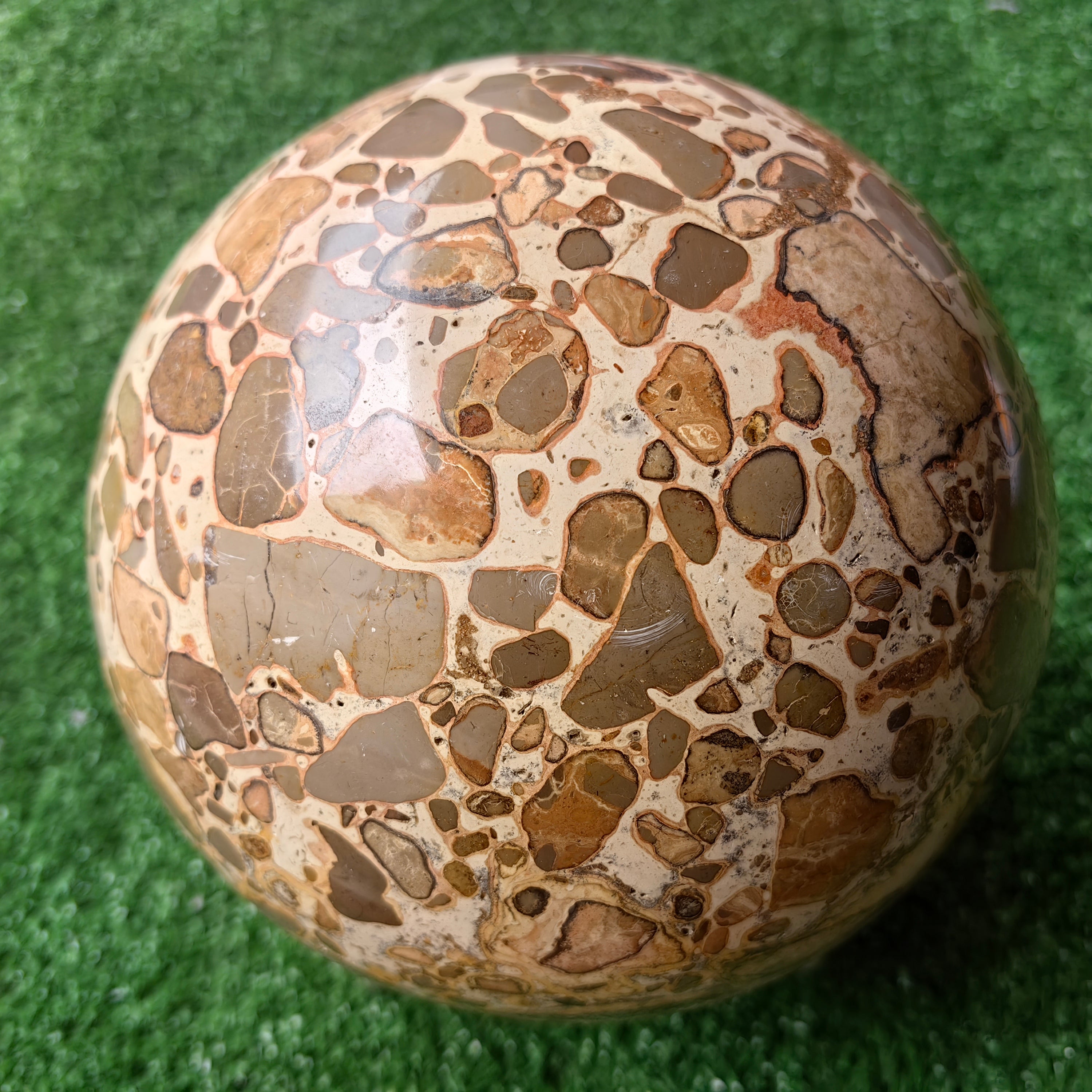 1 pc Jaspe Leopardite Sphere with Base