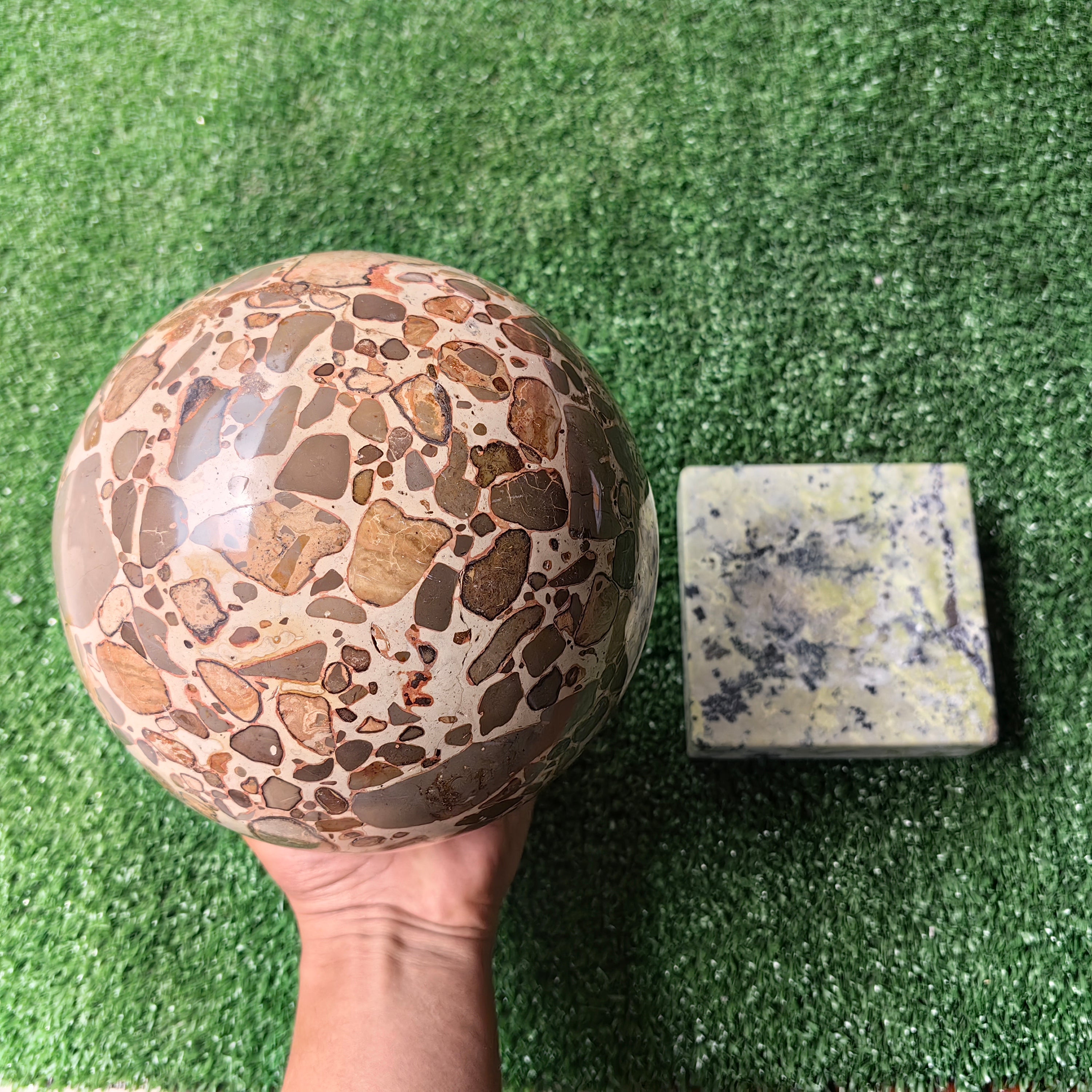 1 pc Jaspe Leopardite Sphere with Base