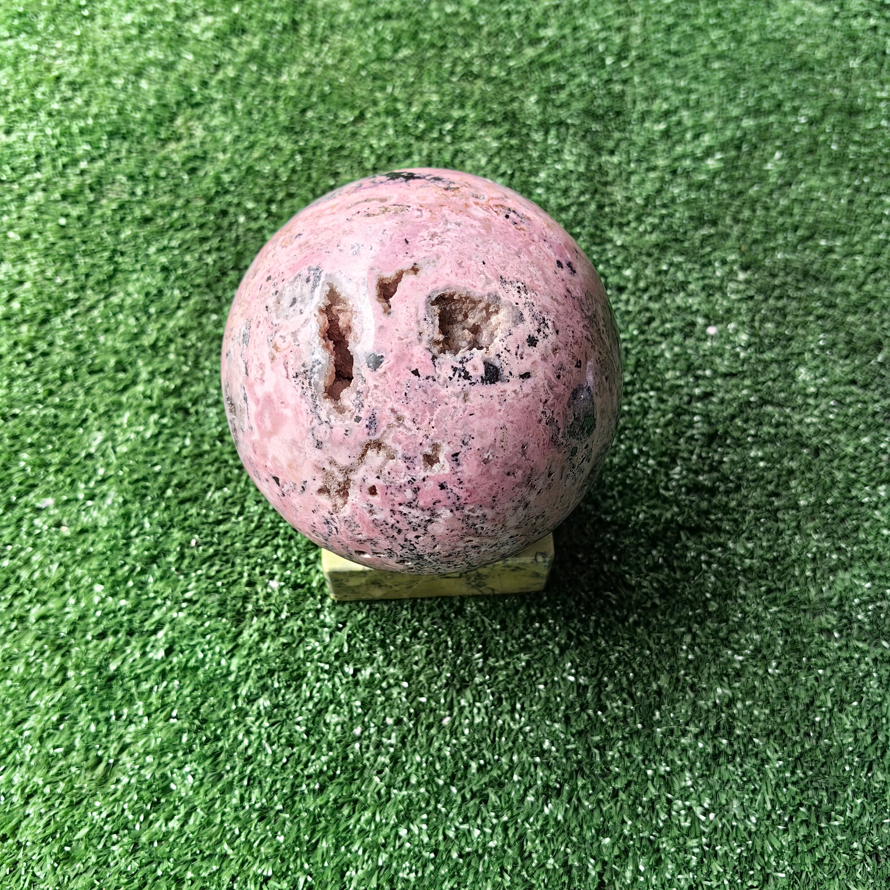 1 pc Rhodonite Sphere with Base