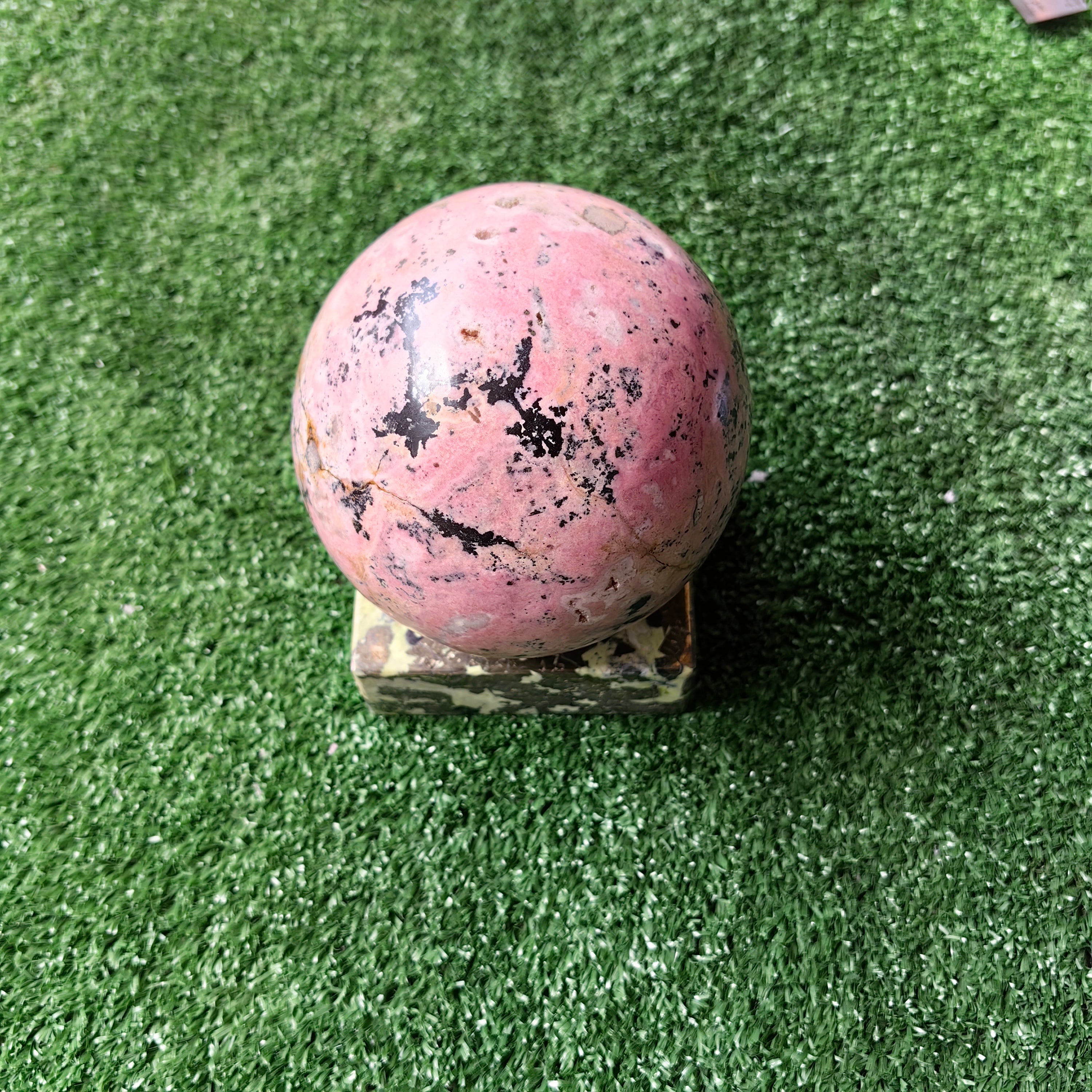 1 pc Rhodonite Sphere with Base