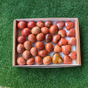 Lot 35 pcs Orange Jaspe heart and egg