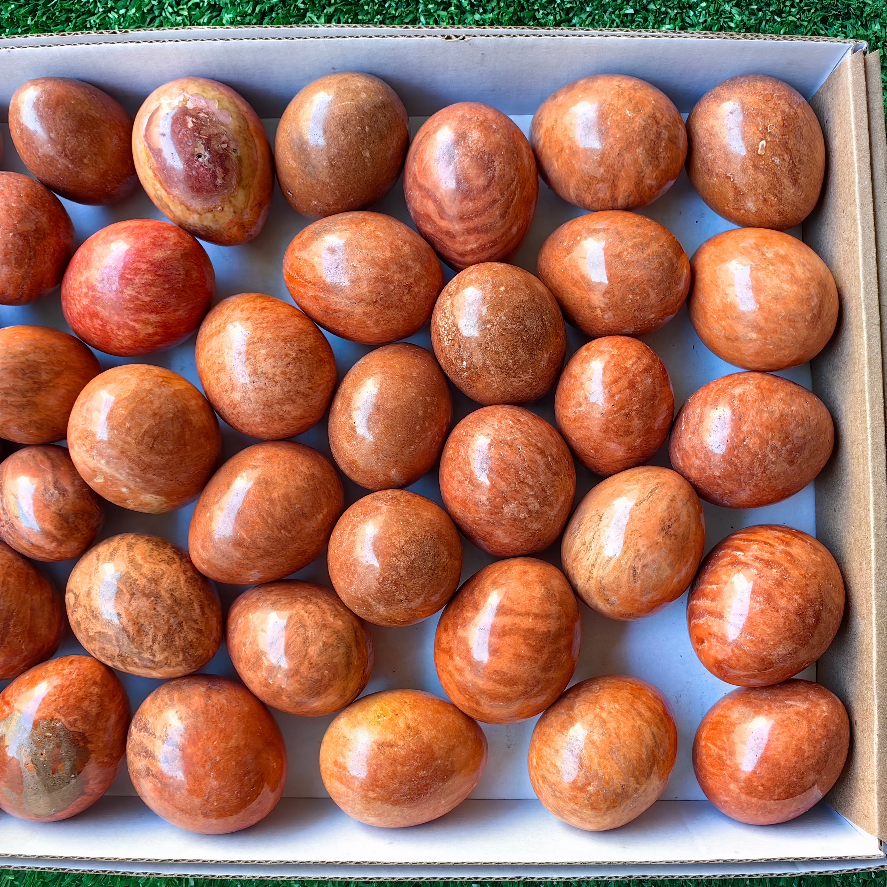 Lot 37 pcs Orange Jaspe egg